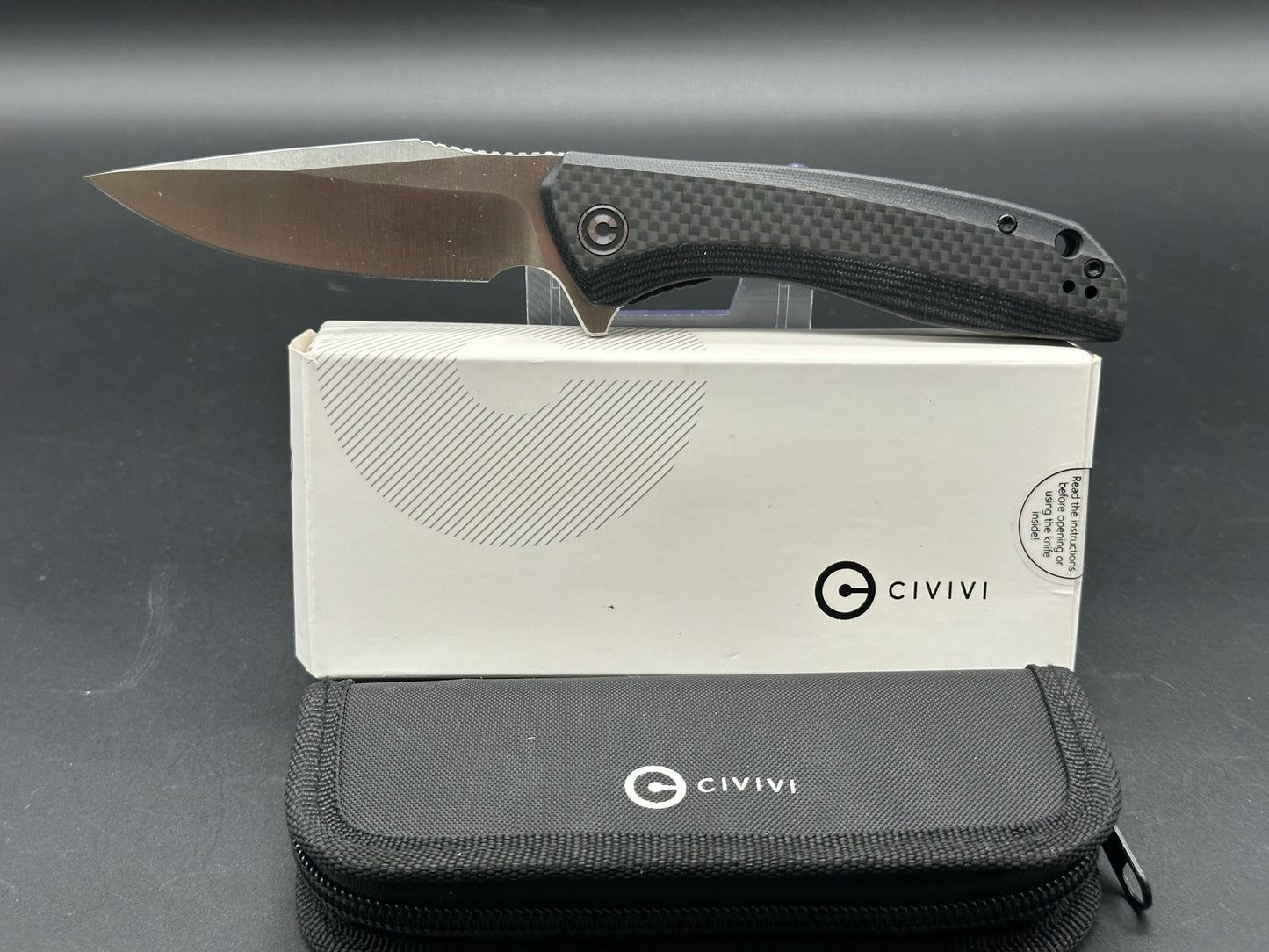 CIVIVI Baklash Flipper Liner Lock Knife G-10/Carbon Fiber (3.5" Satin)