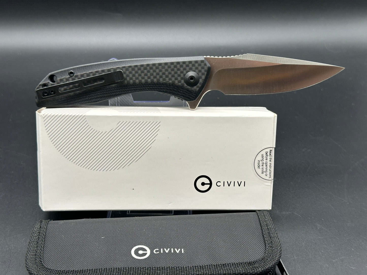 CIVIVI Baklash Flipper Liner Lock Knife G-10/Carbon Fiber (3.5" Satin)