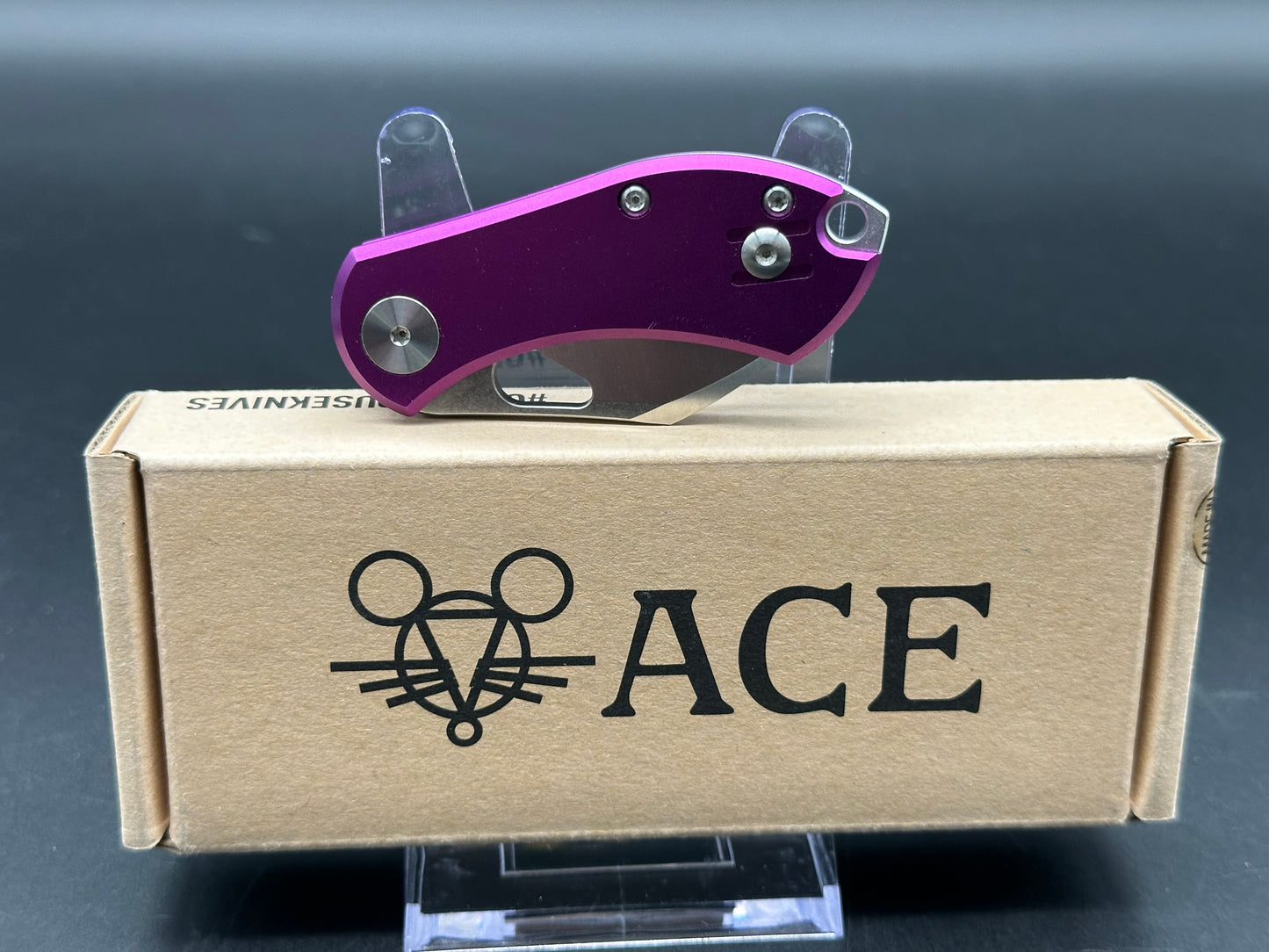 GiantMouse Vox/Anso ACE Nibbler Knife Purple Aluminum (1.9" Satin N690)