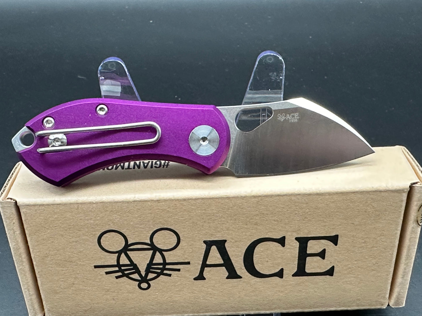 GiantMouse Vox/Anso ACE Nibbler Knife Purple Aluminum (1.9" Satin N690)