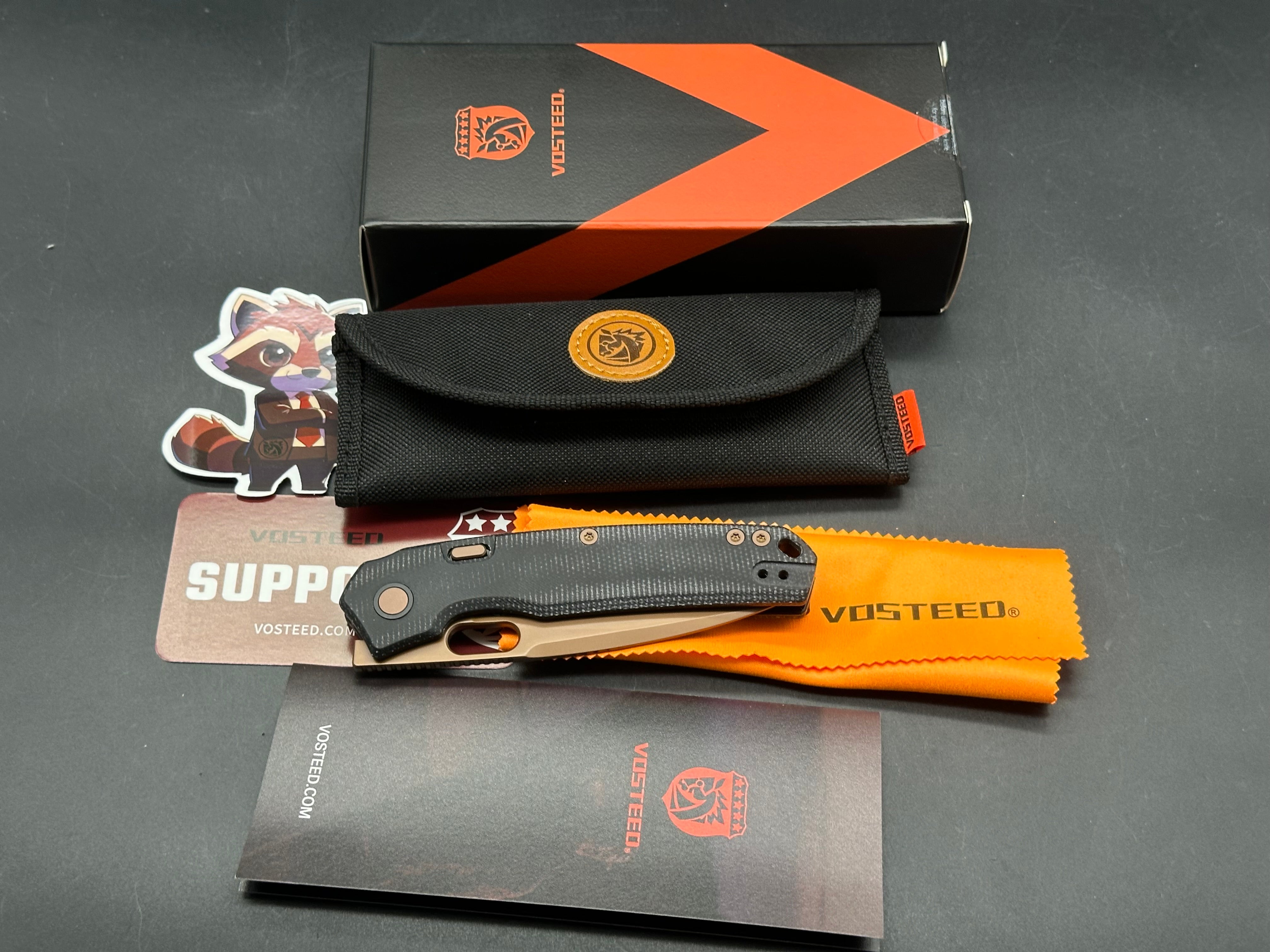 Vosteed Psyop White Mountain Knives Exclusive #230/230 First Run, Elmax Copper Dune PVD Blade, Black Micarta Handles