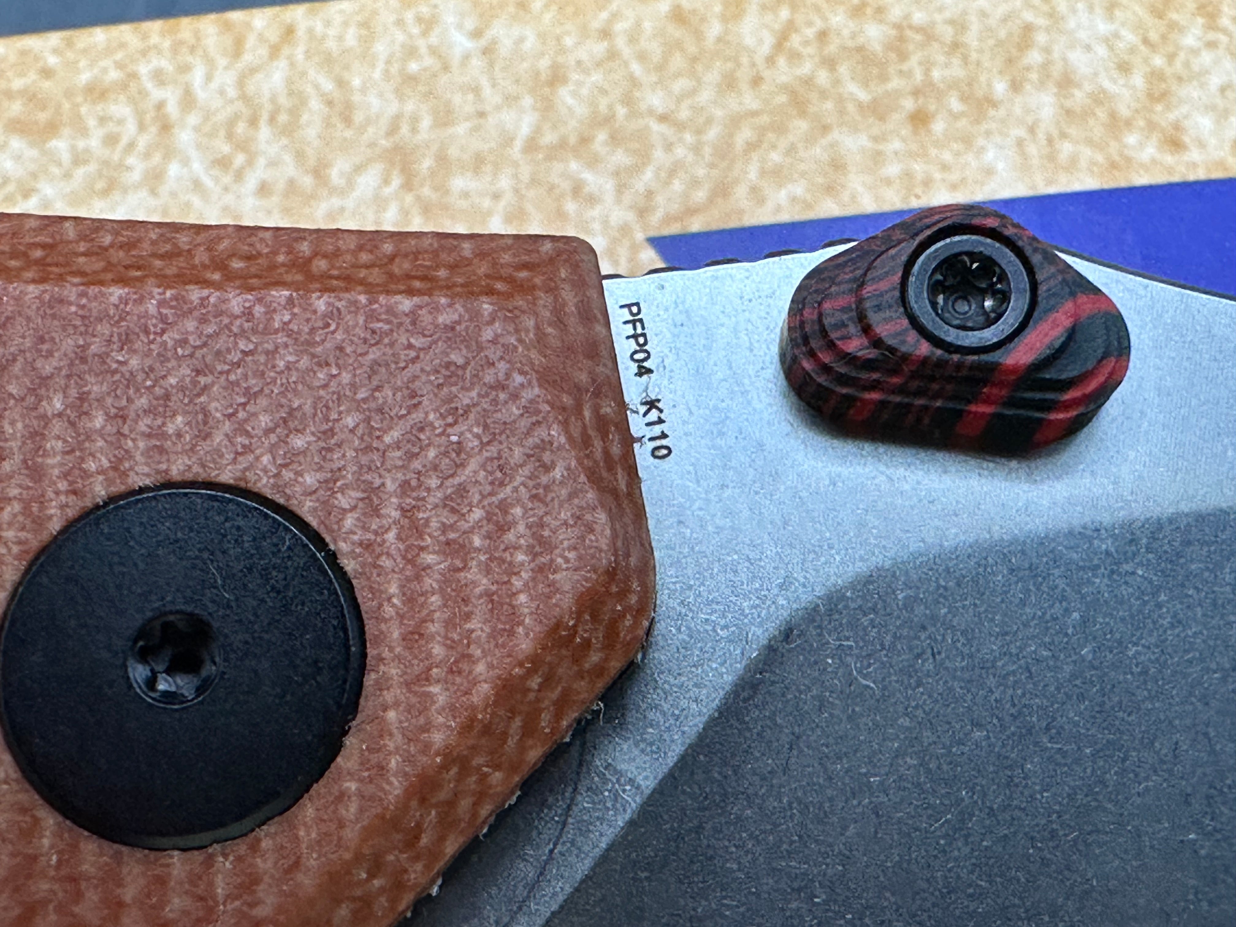 Petrified Fish PFP04 Havrog K110 Stonewashed Blade Brown Micarta Handle