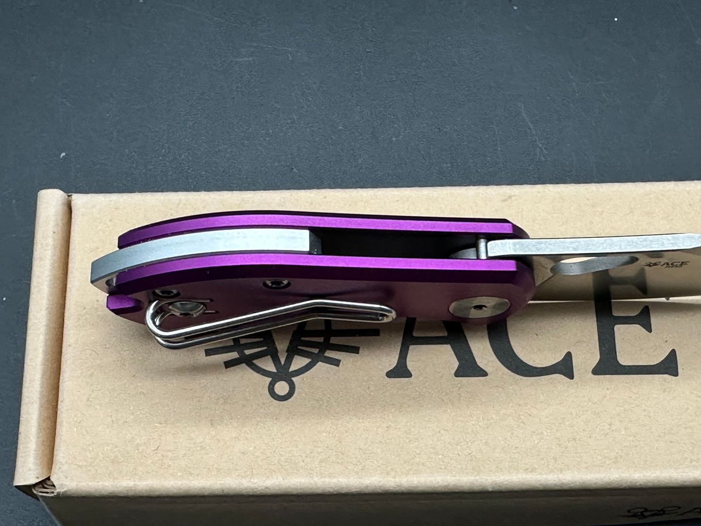 GiantMouse Vox/Anso ACE Nibbler Knife Purple Aluminum (1.9" Satin N690)