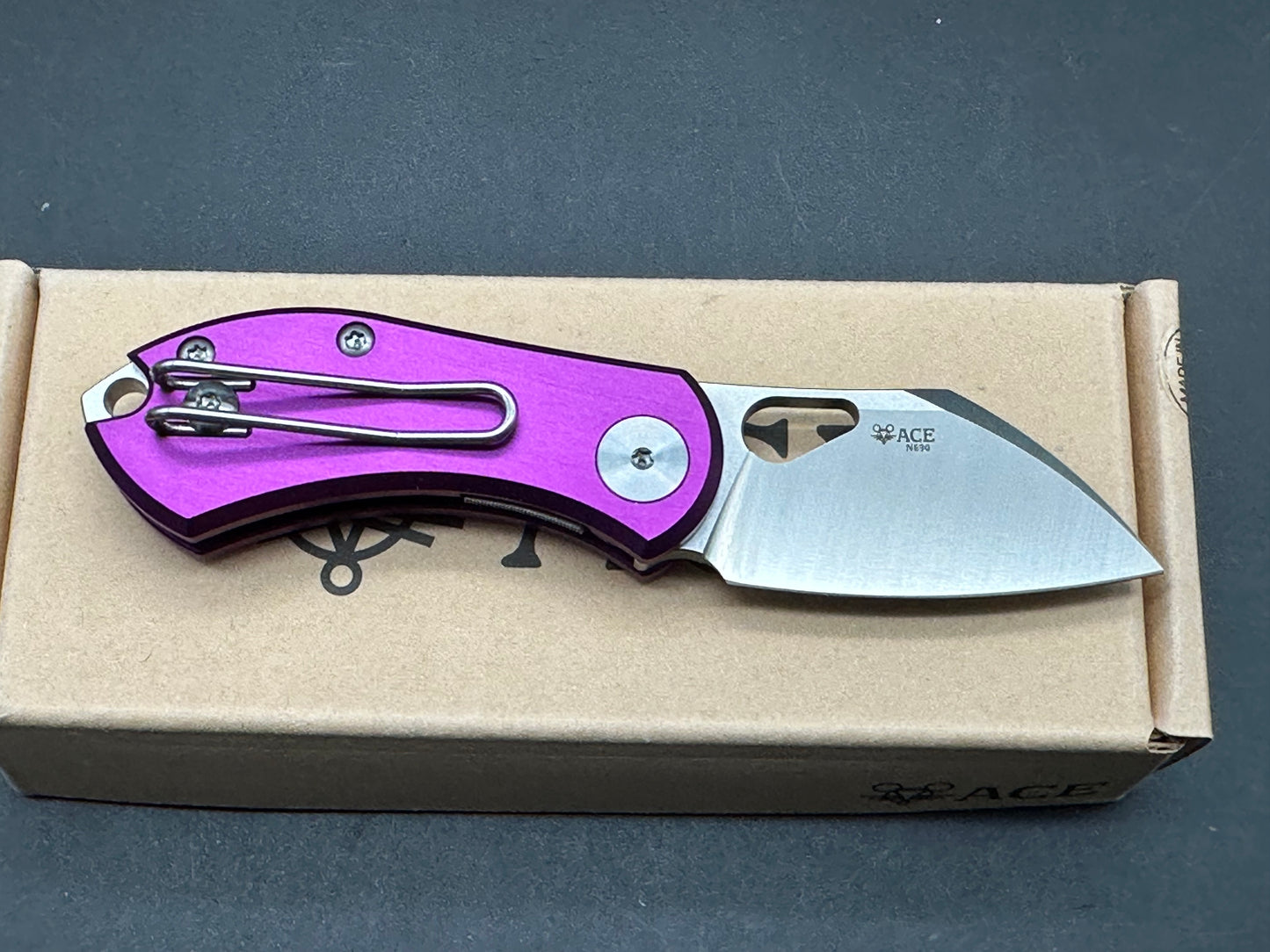 GiantMouse Vox/Anso ACE Nibbler Knife Purple Aluminum (1.9" Satin N690)