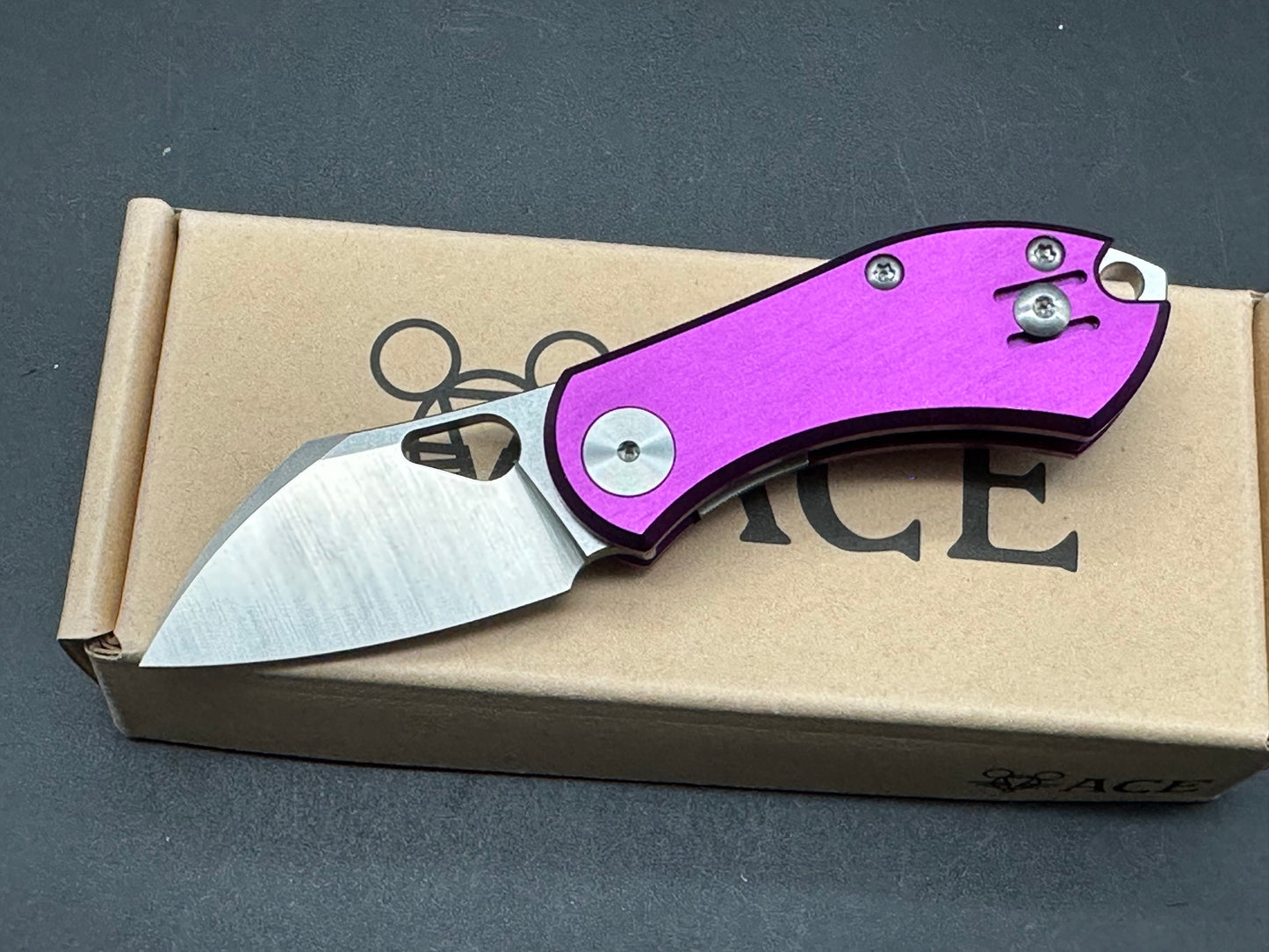 GiantMouse Vox/Anso ACE Nibbler Knife Purple Aluminum (1.9" Satin N690)