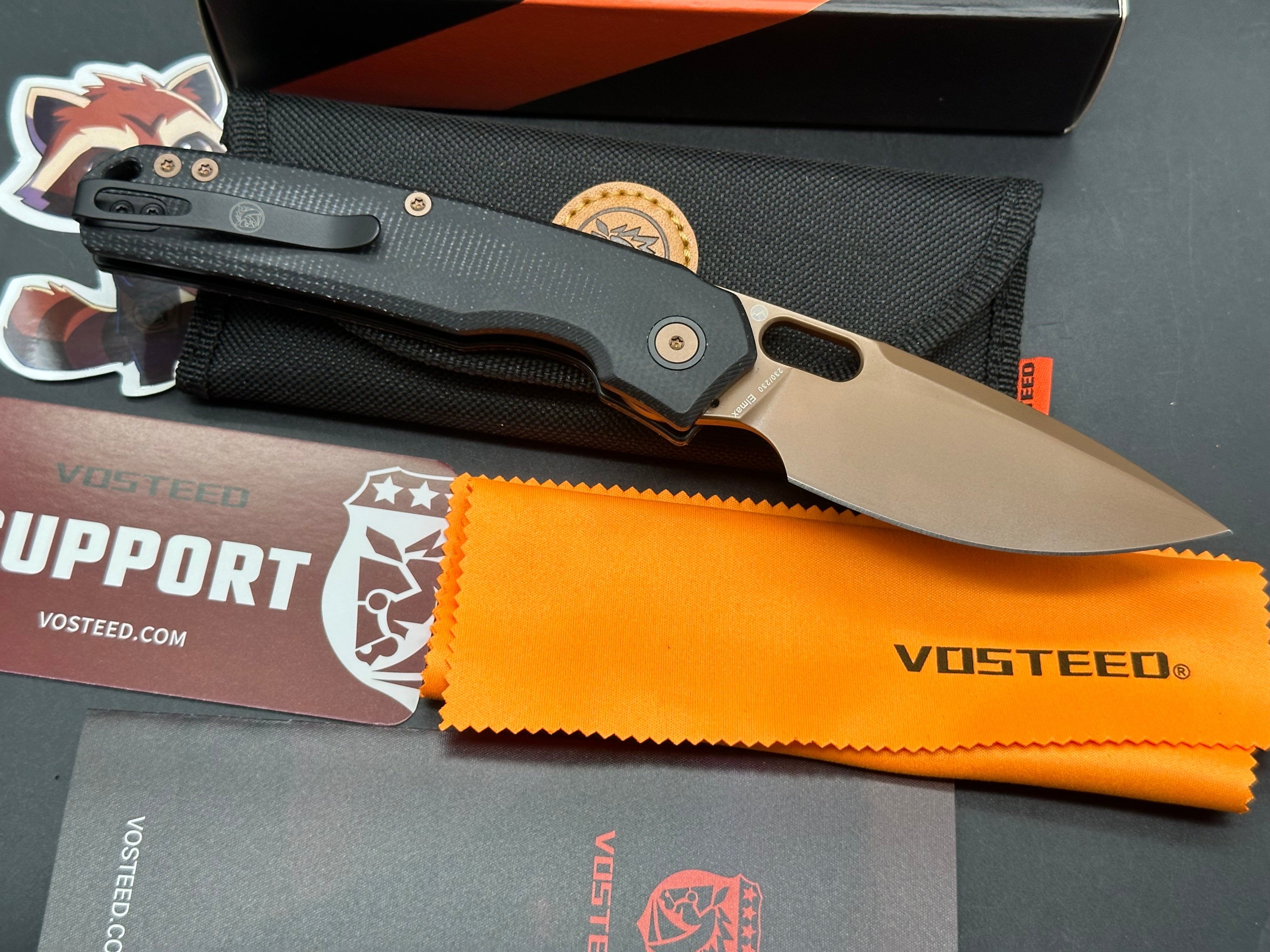 Vosteed Psyop White Mountain Knives Exclusive #230/230 First Run, Elmax Copper Dune PVD Blade, Black Micarta Handles