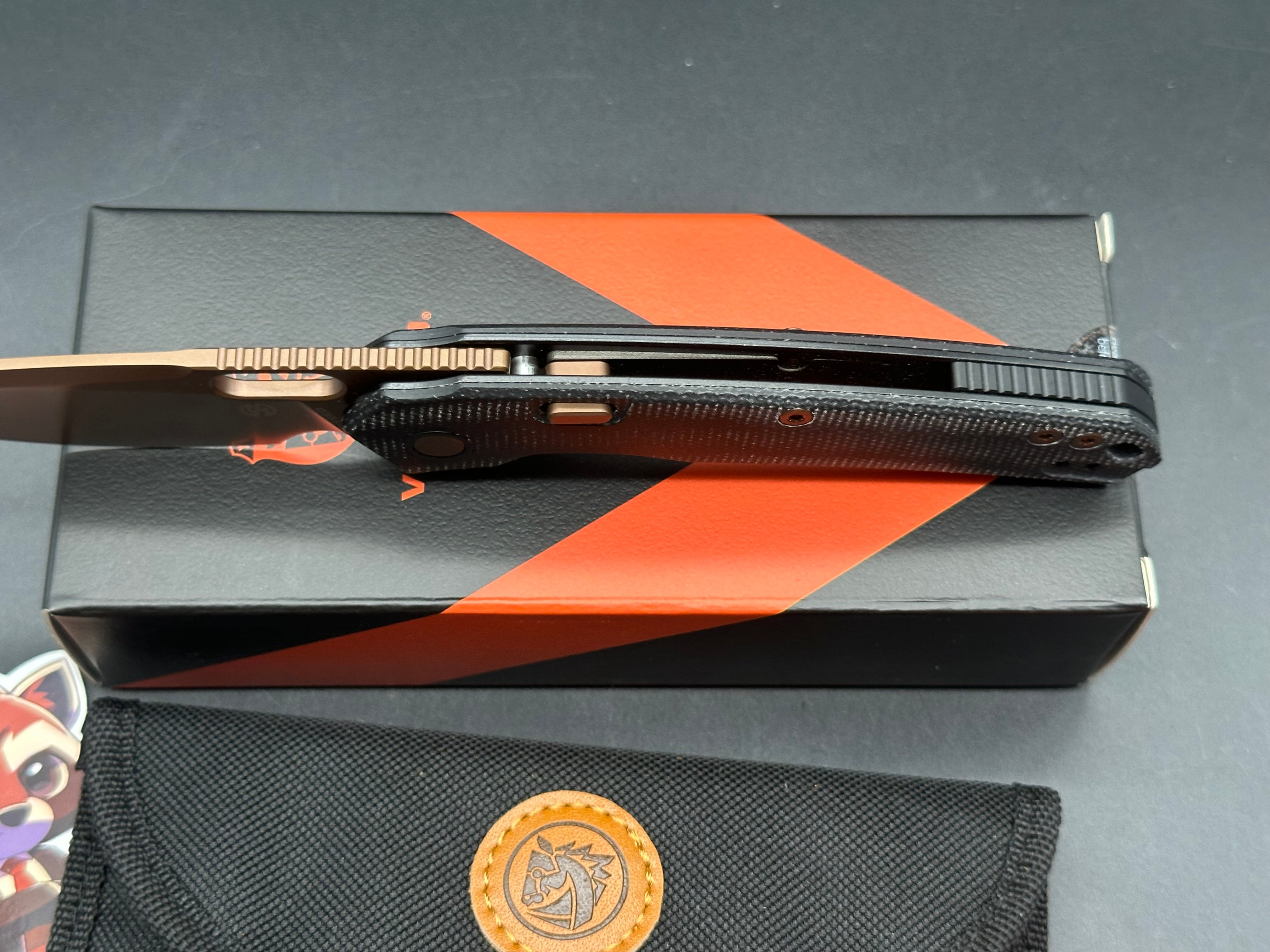 Vosteed Psyop White Mountain Knives Exclusive #230/230 First Run, Elmax Copper Dune PVD Blade, Black Micarta Handles