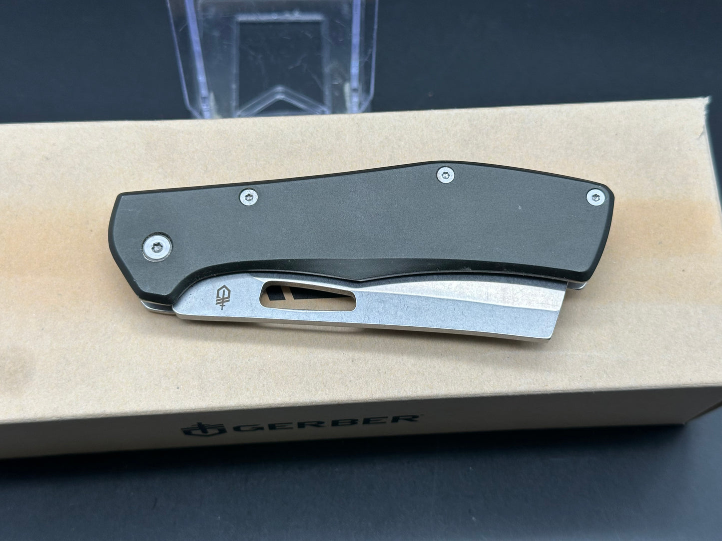 Gerber FlatIron Cleaver Frame Lock Knife Dark Gray Aluminum (3.5" Stonewash)