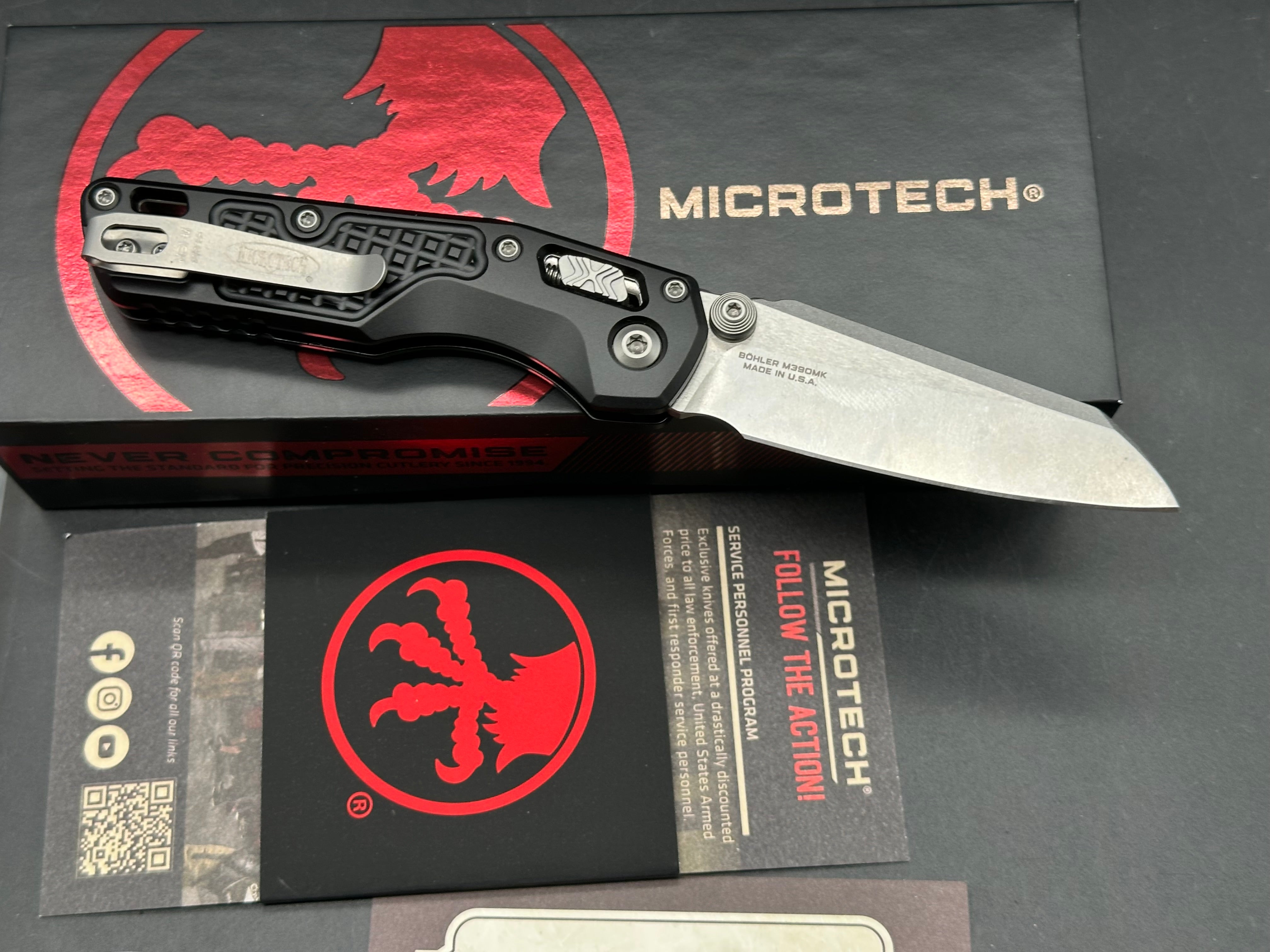 Microtech MSI Mini black aluminum/ m390