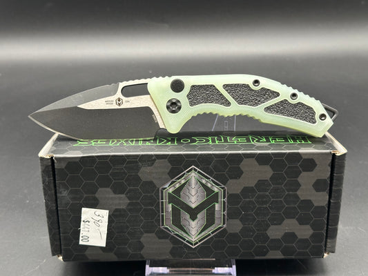 Heretic Knives Medusa Automatic Knife Jade G-10 (3" Black Tanto)