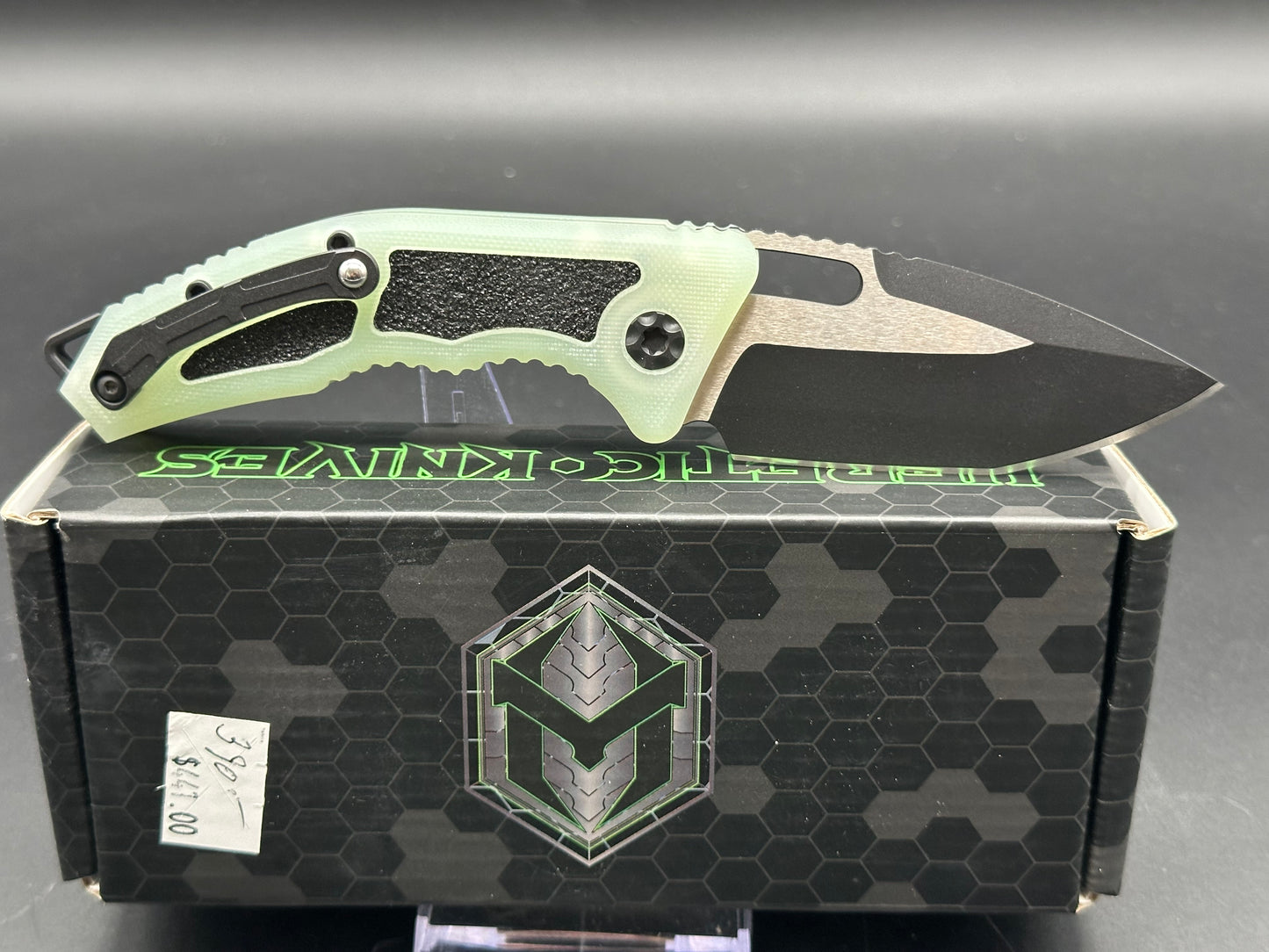 Heretic Knives Medusa Automatic Knife Jade G-10 (3" Black Tanto)