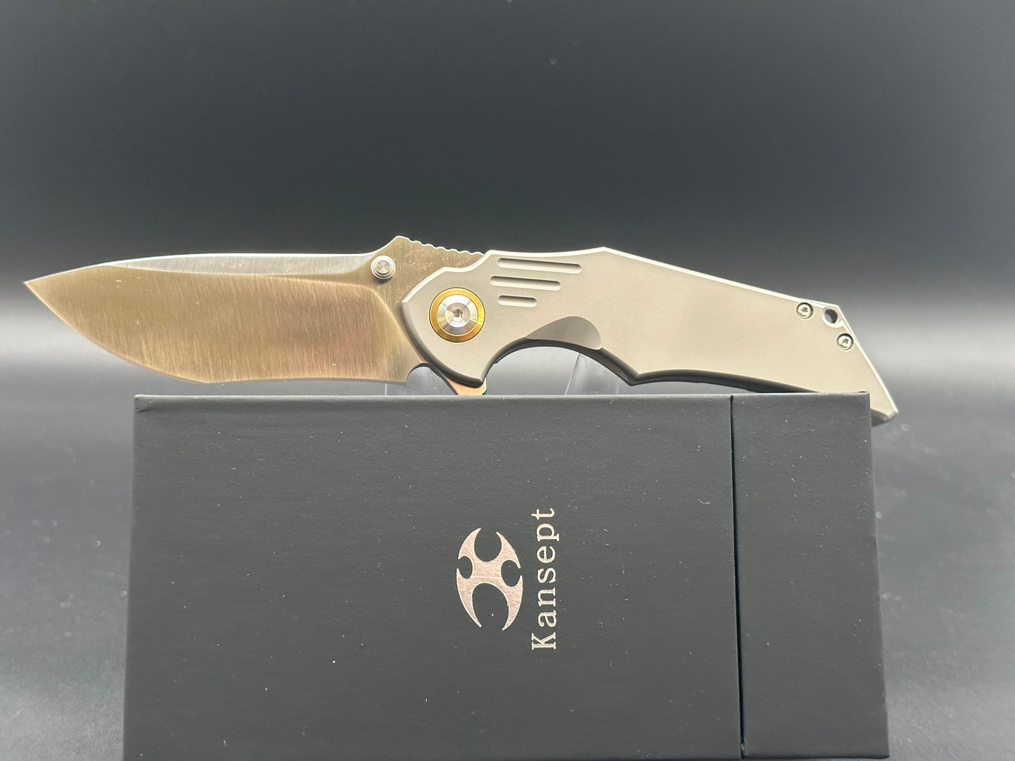 Kansept Knives Delta Titanium Scales CPM-S35VN Stonewash Blade