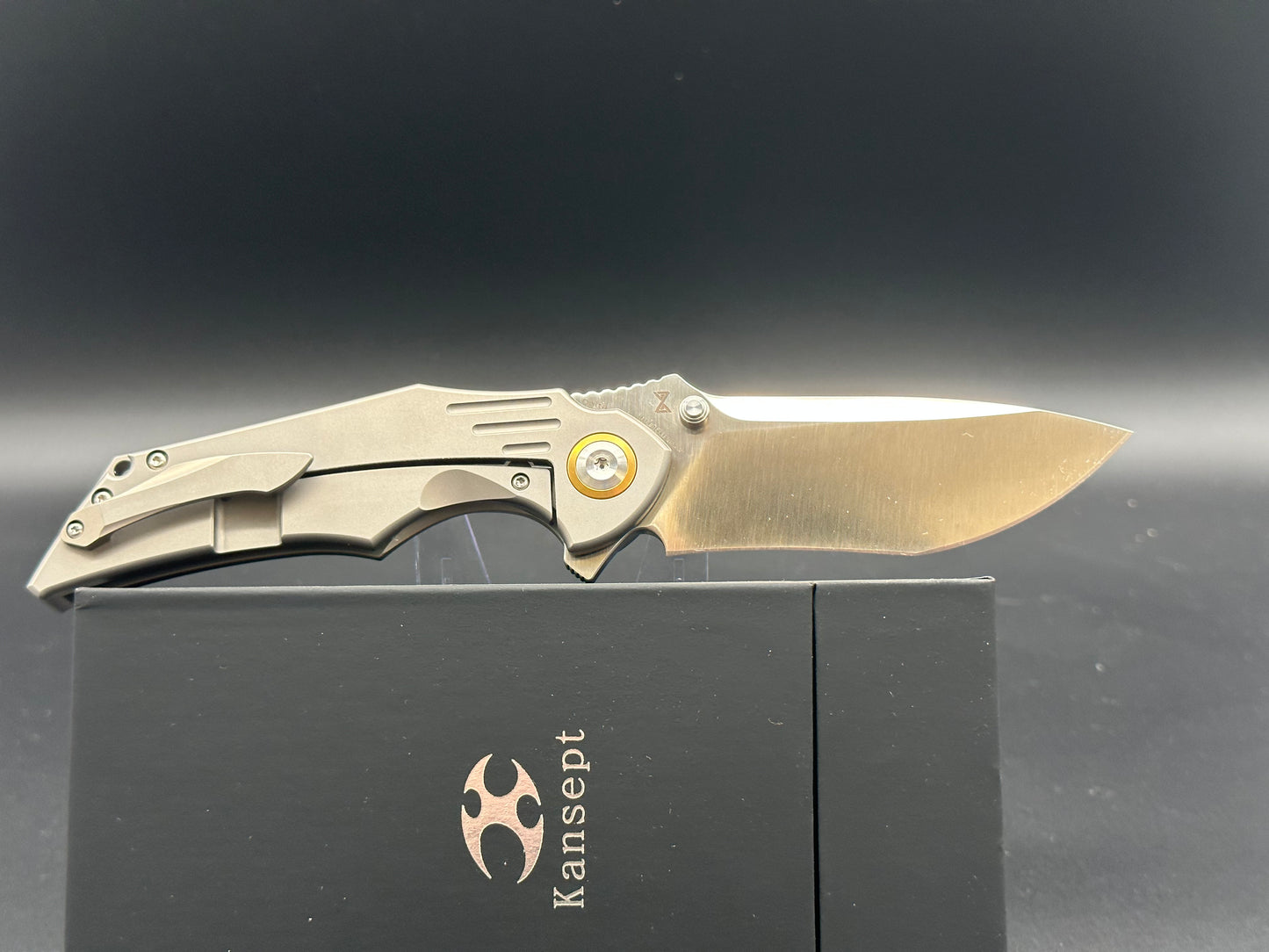 Kansept Knives Delta Titanium Scales CPM-S35VN Stonewash Blade