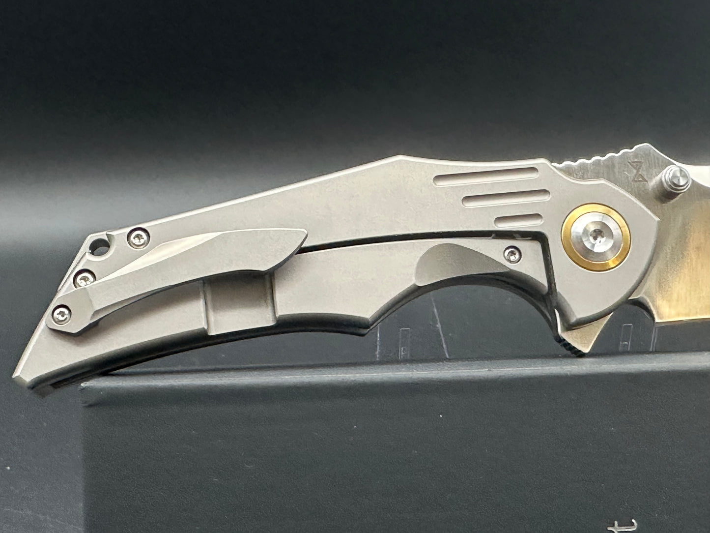 Kansept Knives Delta Titanium Scales CPM-S35VN Stonewash Blade