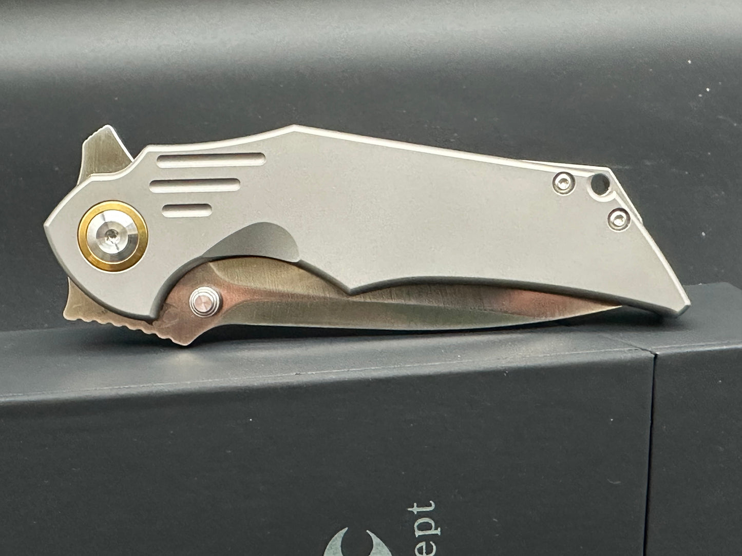 Kansept Knives Delta Titanium Scales CPM-S35VN Stonewash Blade