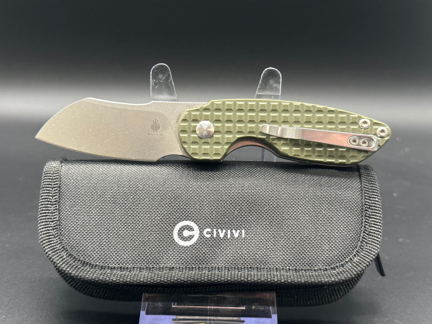 Kizer October Mini Liner Lock Knife Green G-10