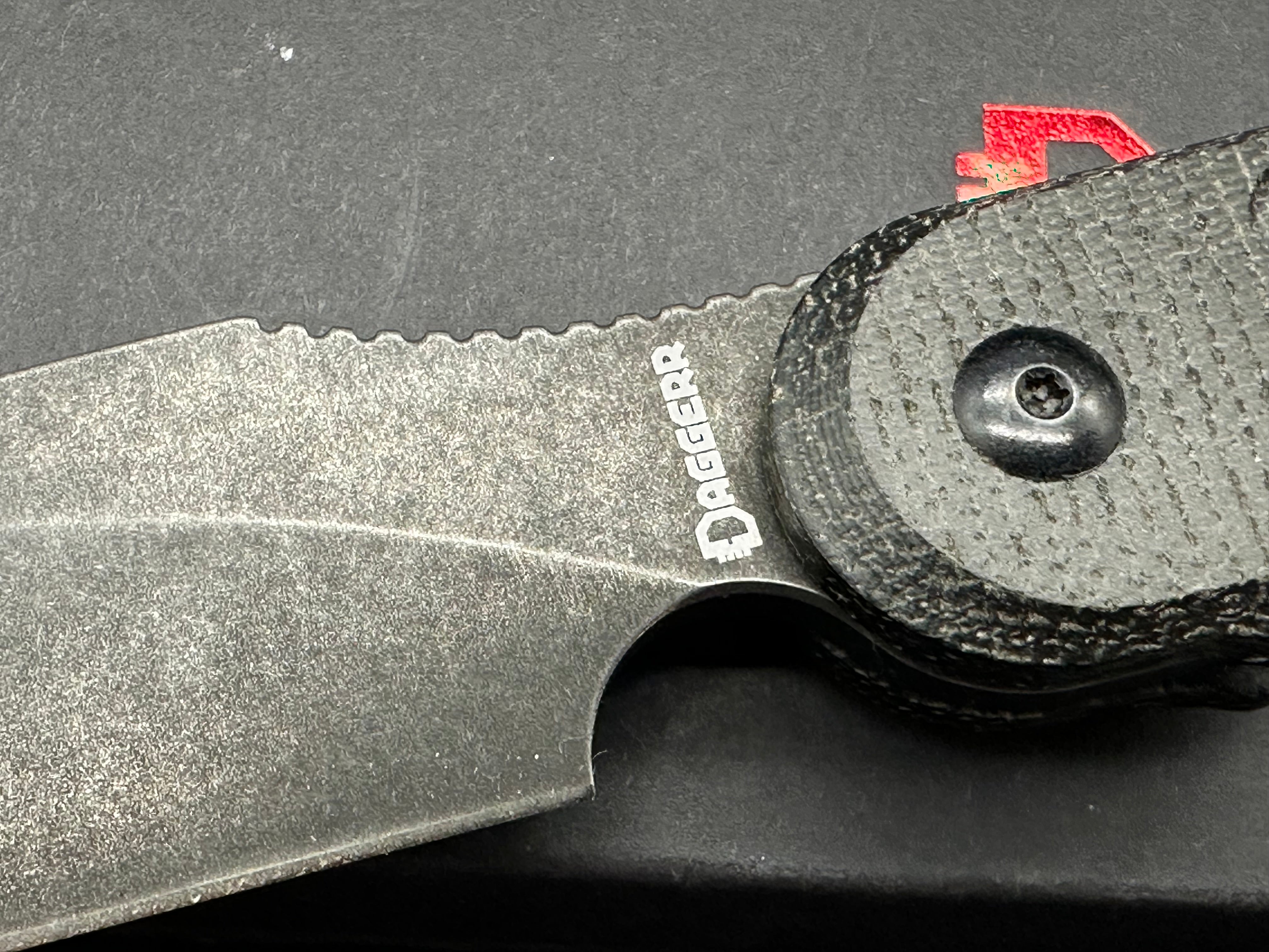Daggerr Knives Parrot Button Liner Lock Knife Black  (4.75" Black SW)
