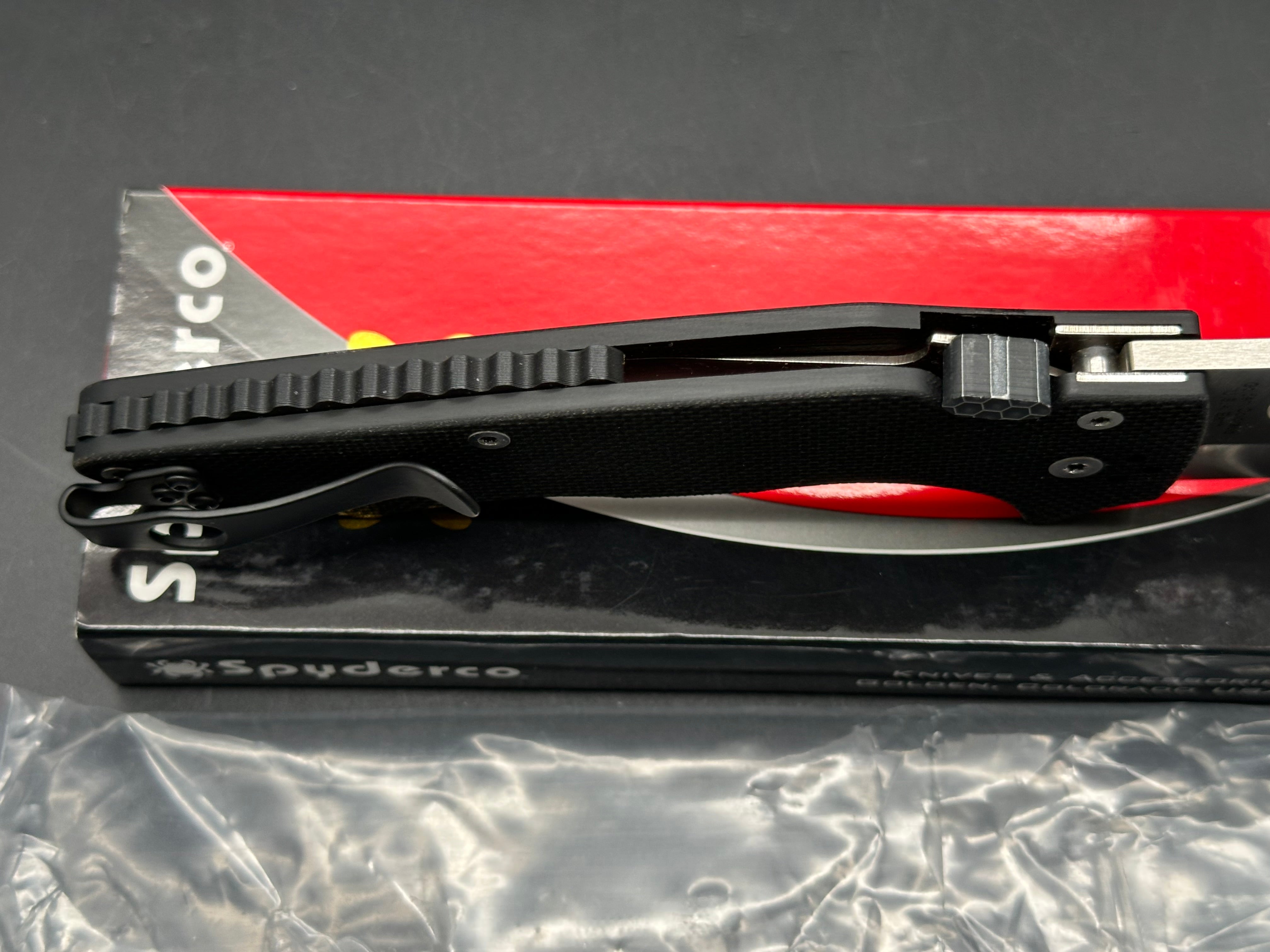 Spyderco Yojumbo Modded. MXG Gear clip, Black C-Tek CME & Ribbed Backspacer,
