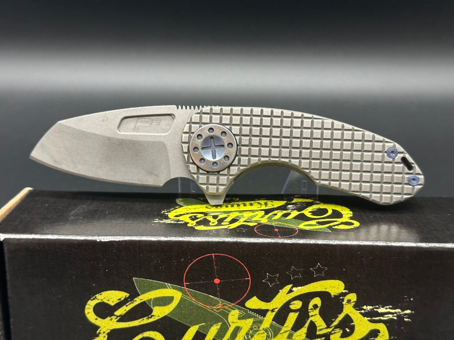 Curtiss Custom Knives F3 Compact Wharny Flipper Smooth Blasted Ti (Magnacut)