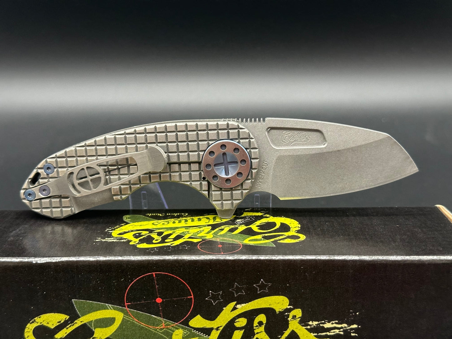 Curtiss Custom Knives F3 Compact Wharny Flipper Smooth Blasted Ti (Magnacut)