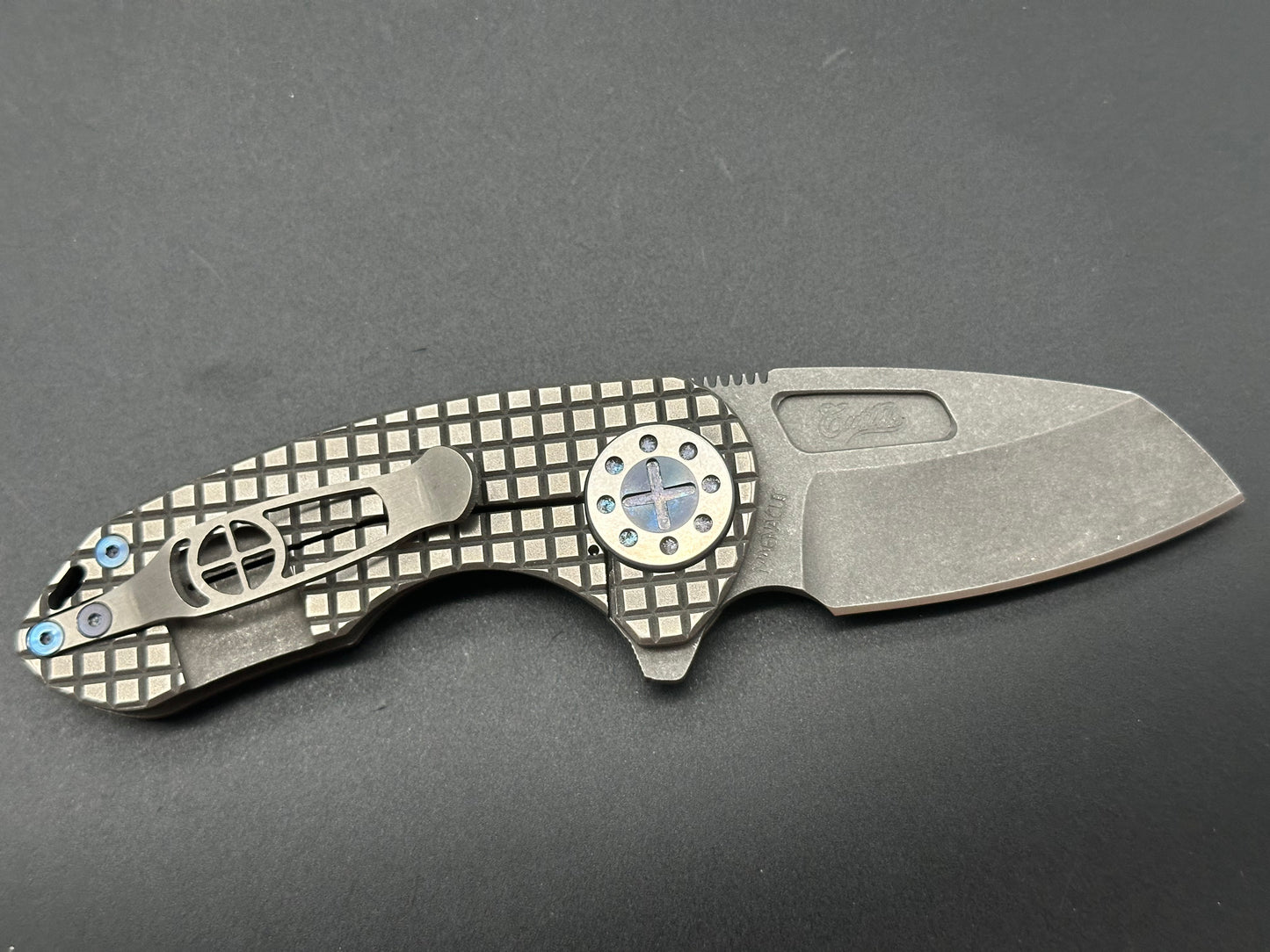 Curtiss Custom Knives F3 Compact Wharny Flipper Smooth Blasted Ti (Magnacut)