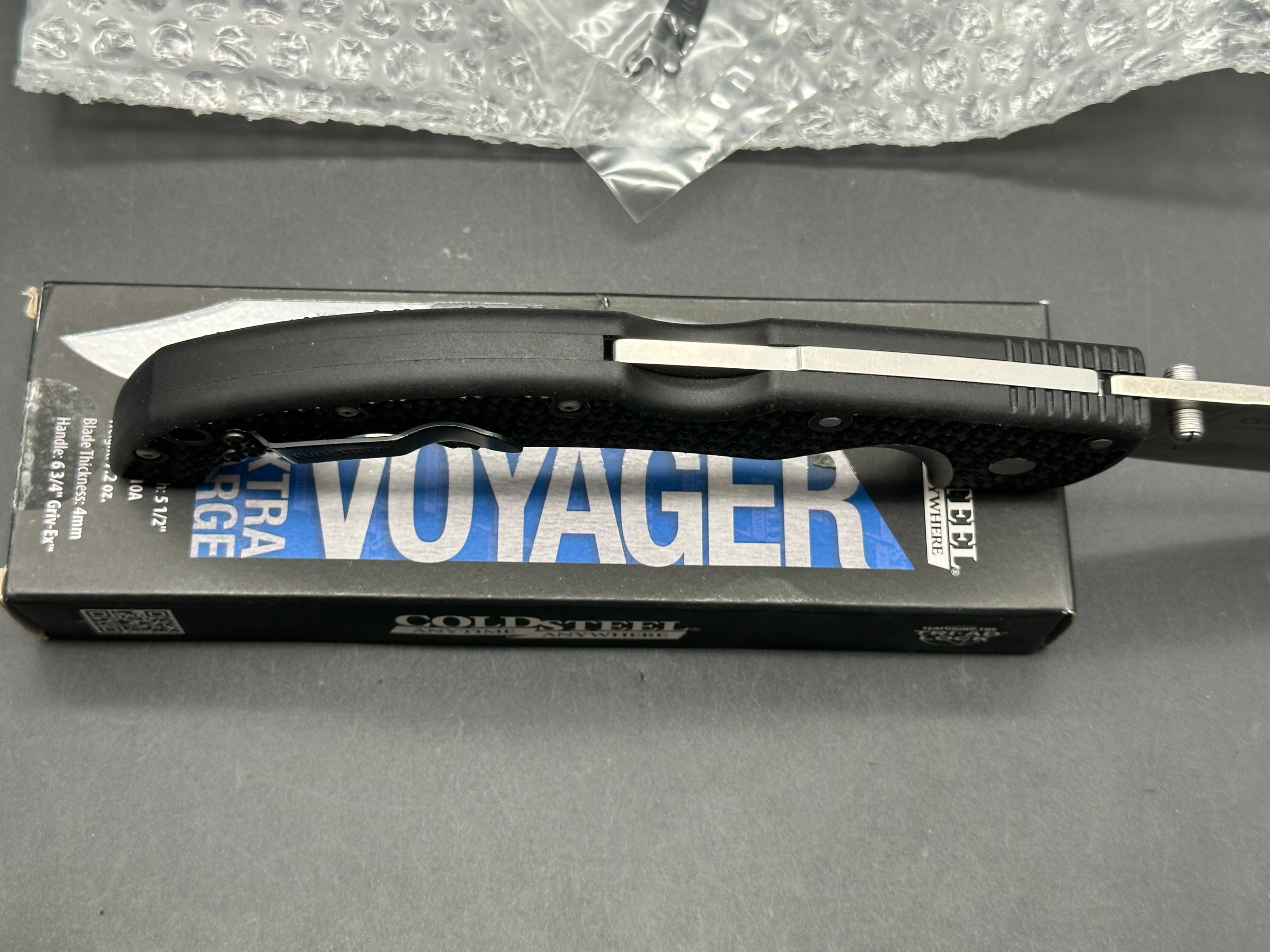 Cold Steel Voyager XL Clip Point Tri-Ad Lock Knife (5.5" Stonewash AUS-10A)