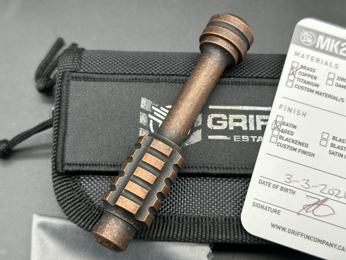 Griffin Co. MK2 3.75" Aged Copper Bit Driver Tool w/Wiha bits included: T6, T7, T8 and T9