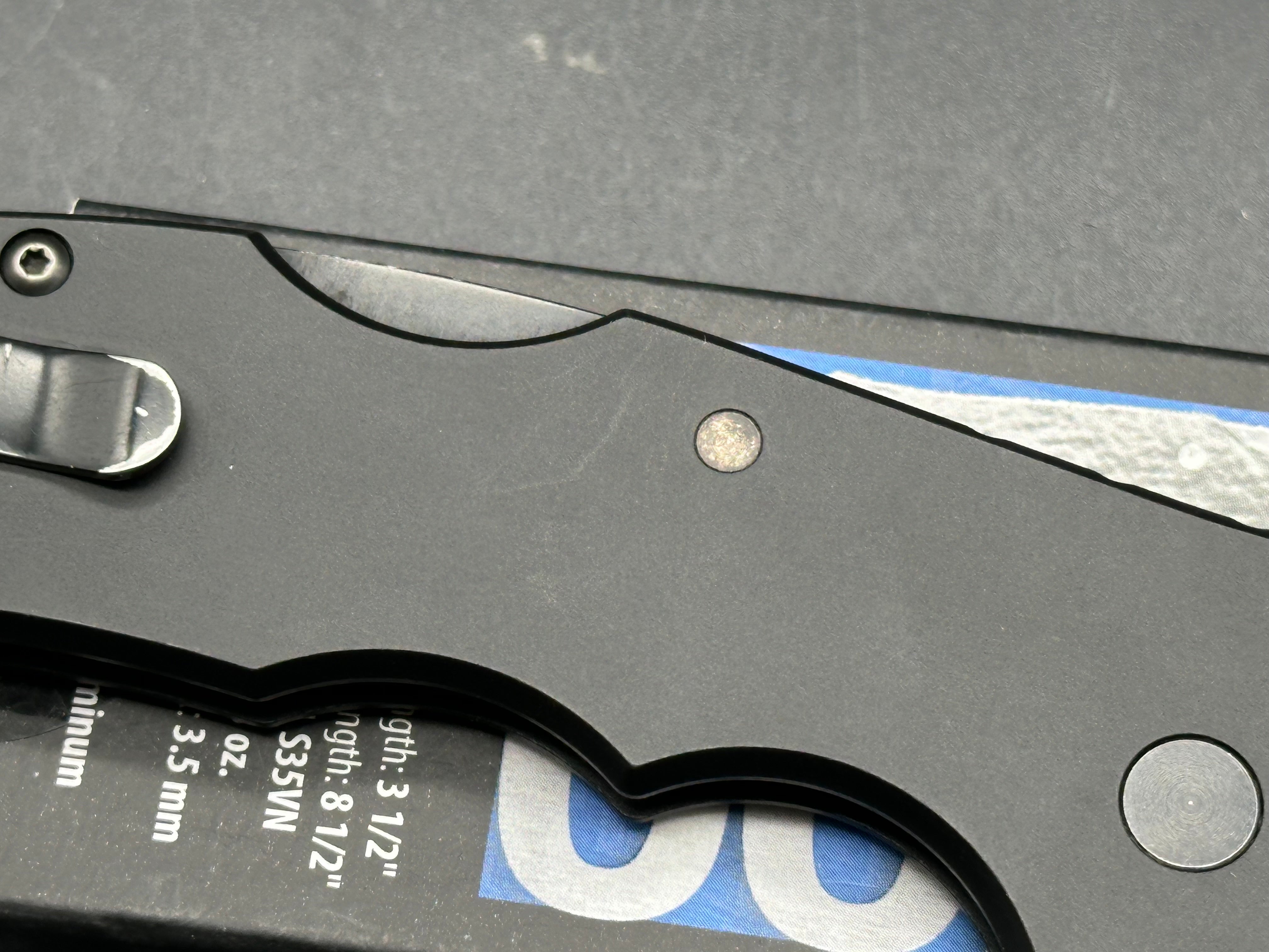 COLD STEEL CODE-4 KNIFE GRAY ALUMINUM HANDLE PLAIN SPEAR POINT EDGE