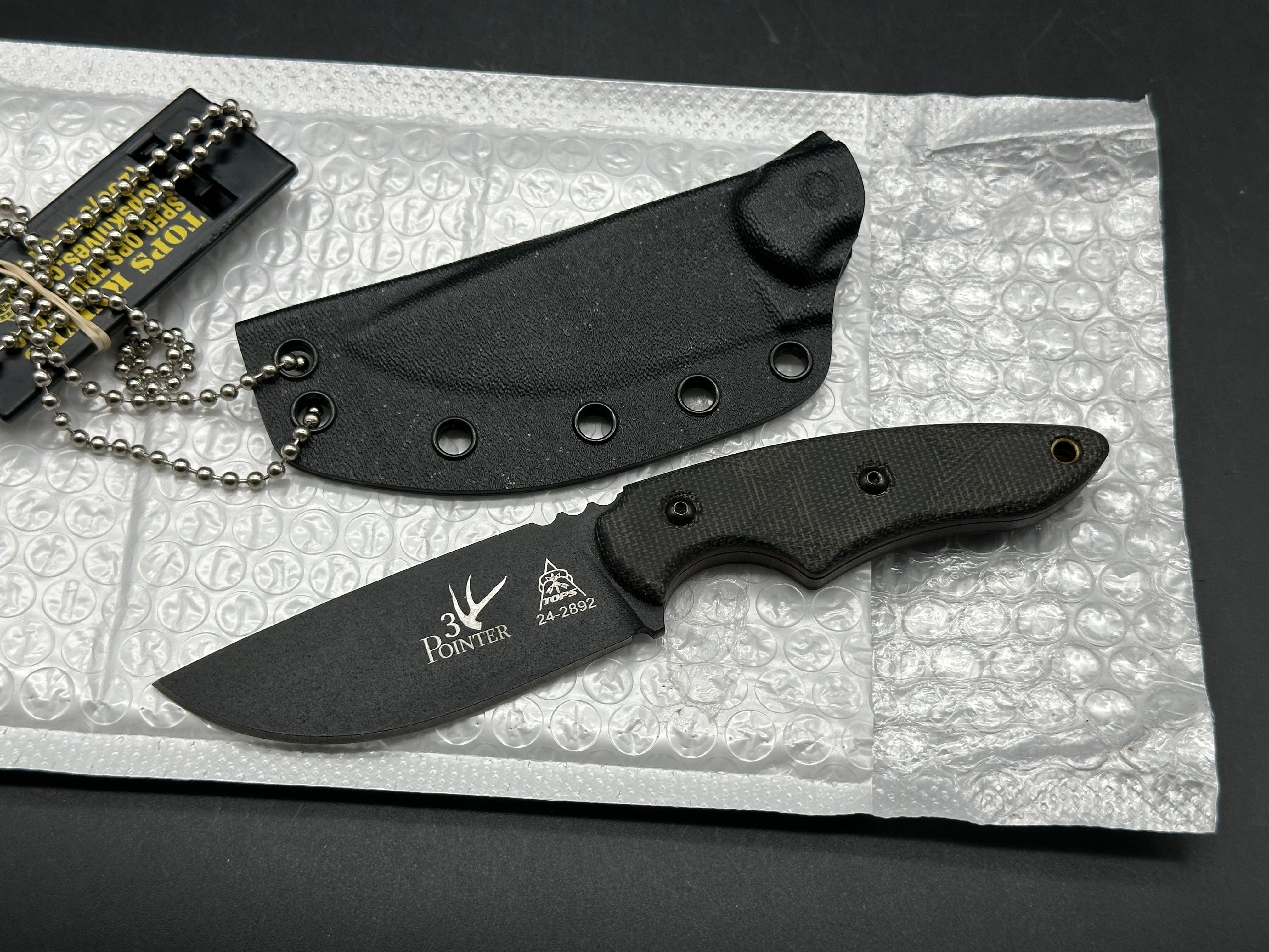 Tops 3 Pointer fixed blade knife