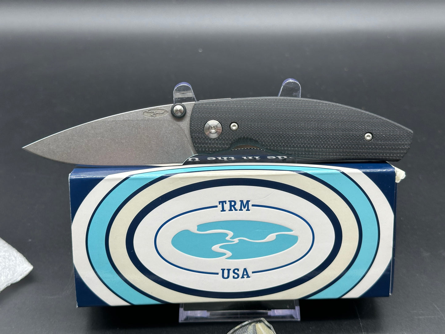 TRM Neutron 2, 3" 20CV Stonewash Blade with G10 Scales in Jet Black plus extra scales