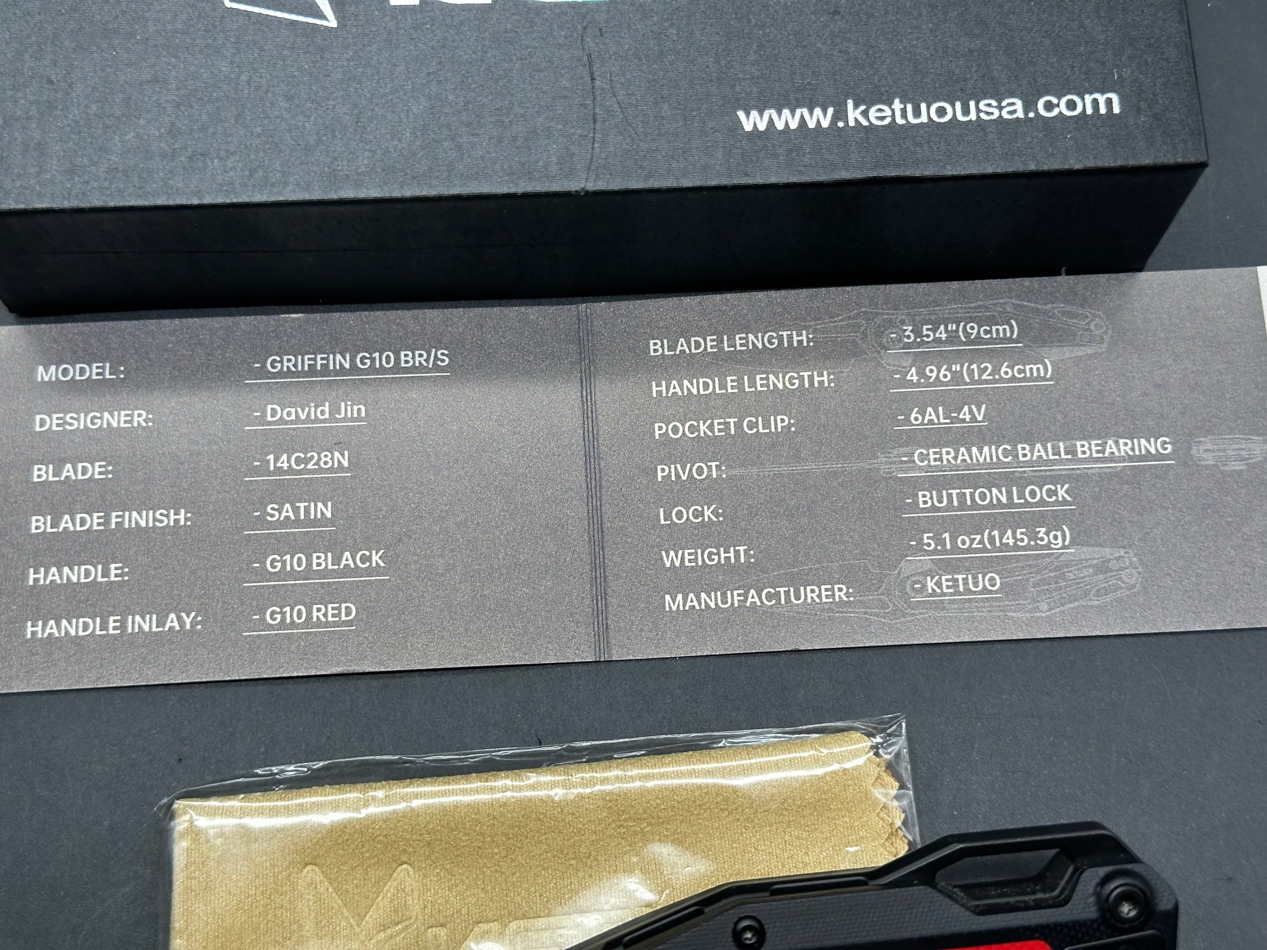 Ketuo Griffin black G10 / 14C28N