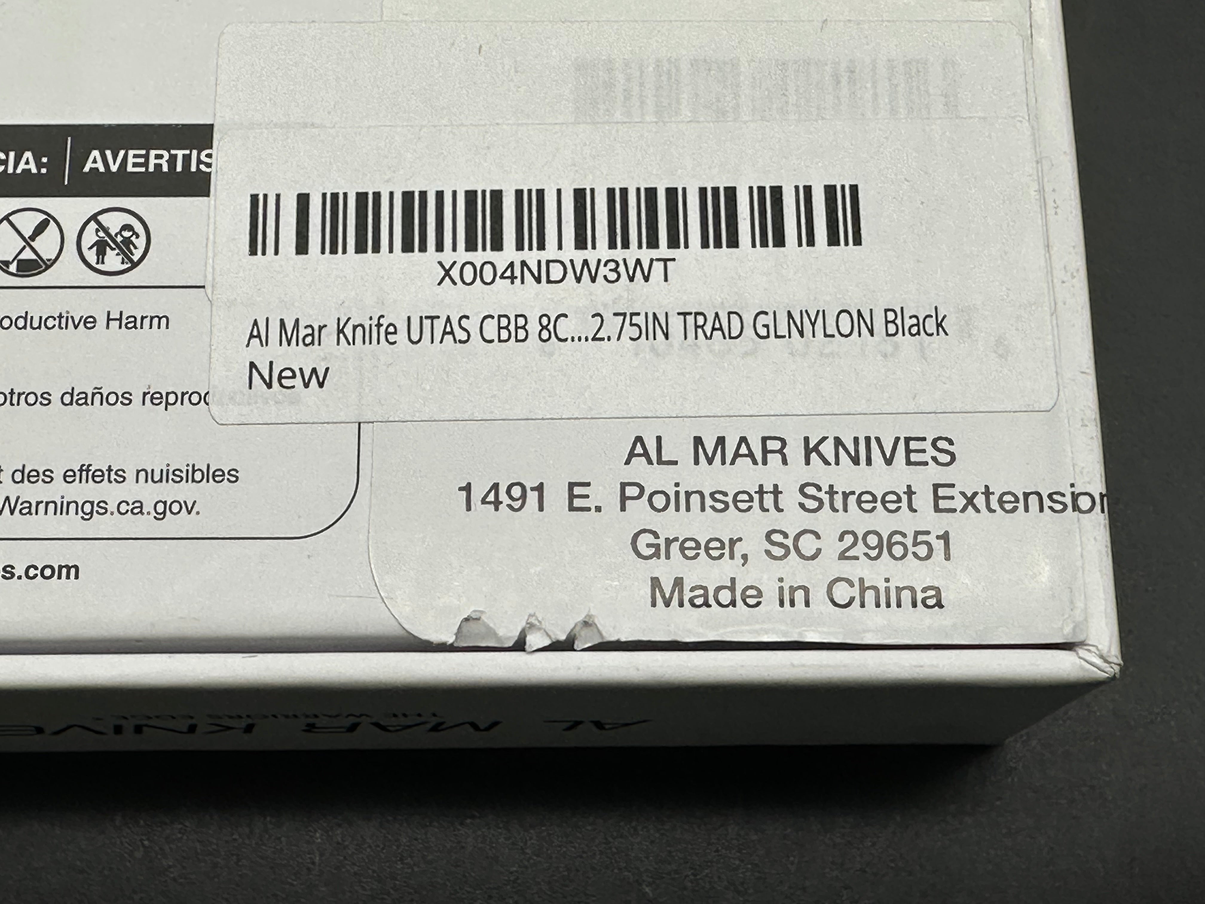 Al Mar Knife UTAS CBB 8CR 56HRC Satin 2.75IN TRAD GLNYLON Black