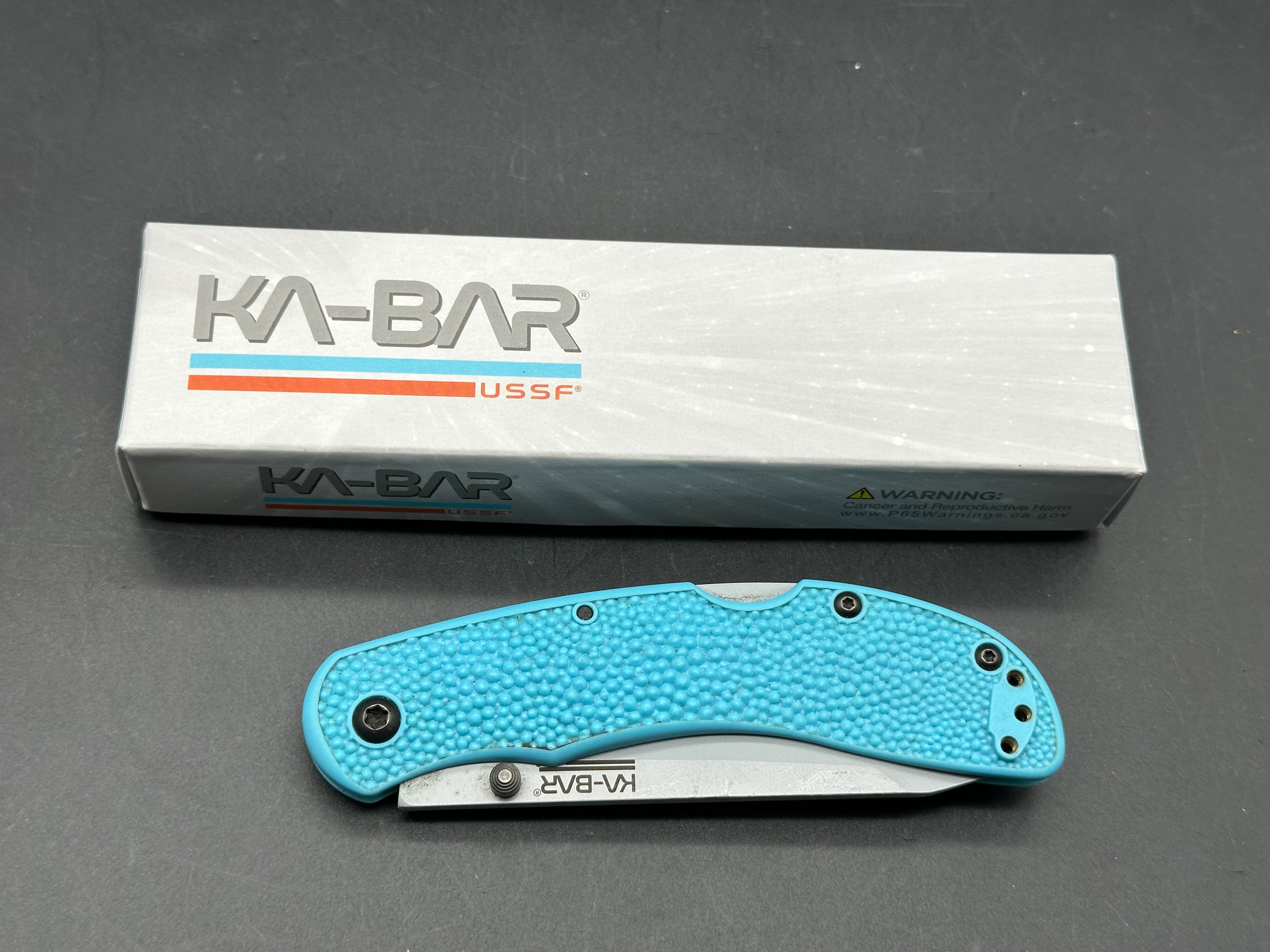 Ka-Bar USSF Space Force Corser Folder Tanto Knife Blue GFN (3.5" Gray)