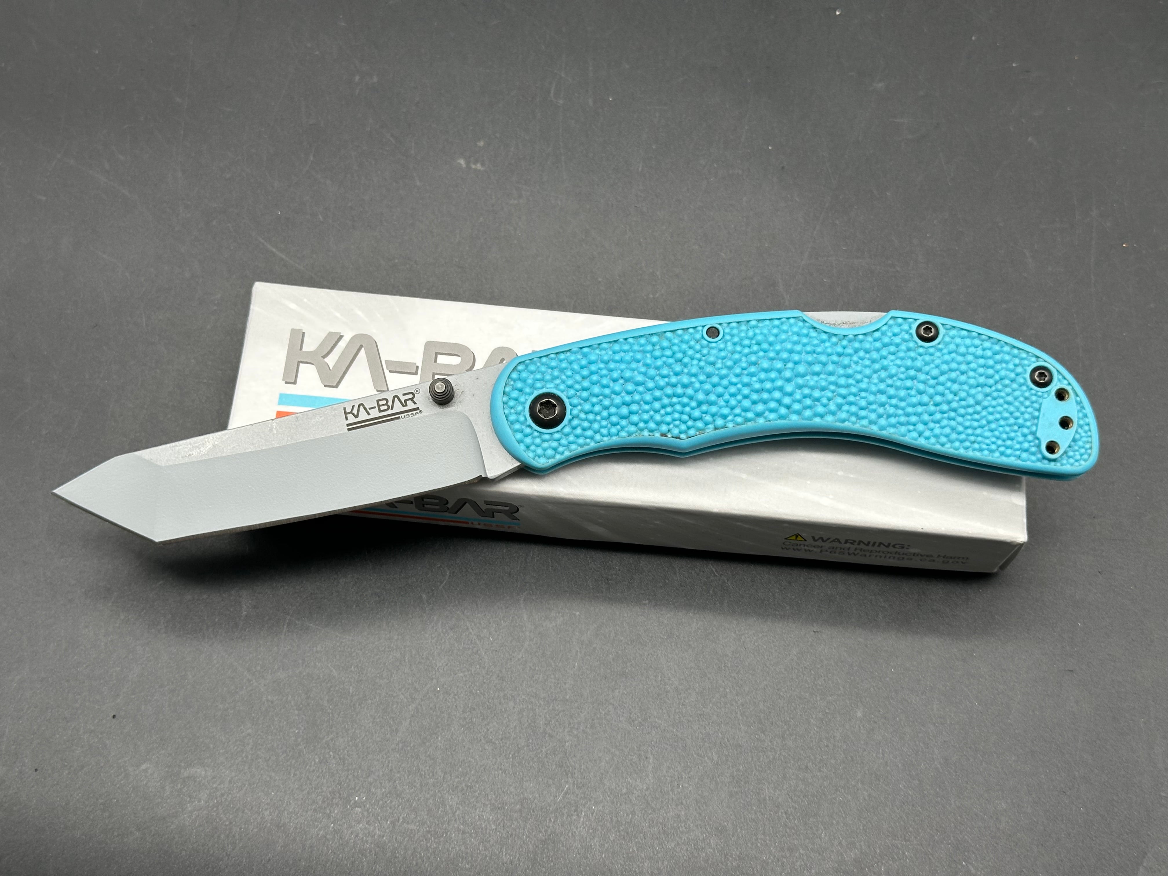 Ka-Bar USSF Space Force Corser Folder Tanto Knife Blue GFN (3.5" Gray)
