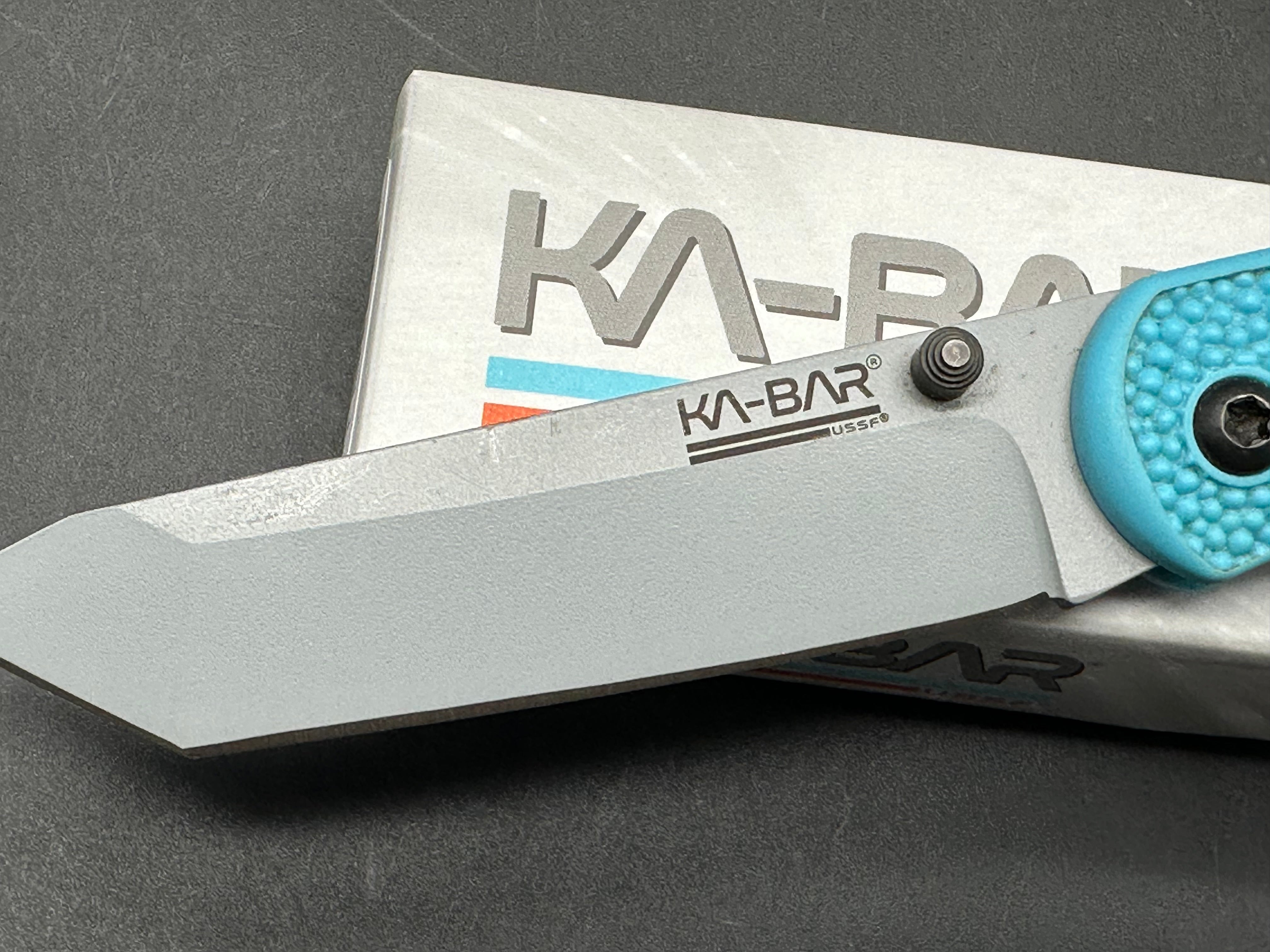 Ka-Bar USSF Space Force Corser Folder Tanto Knife Blue GFN (3.5" Gray)