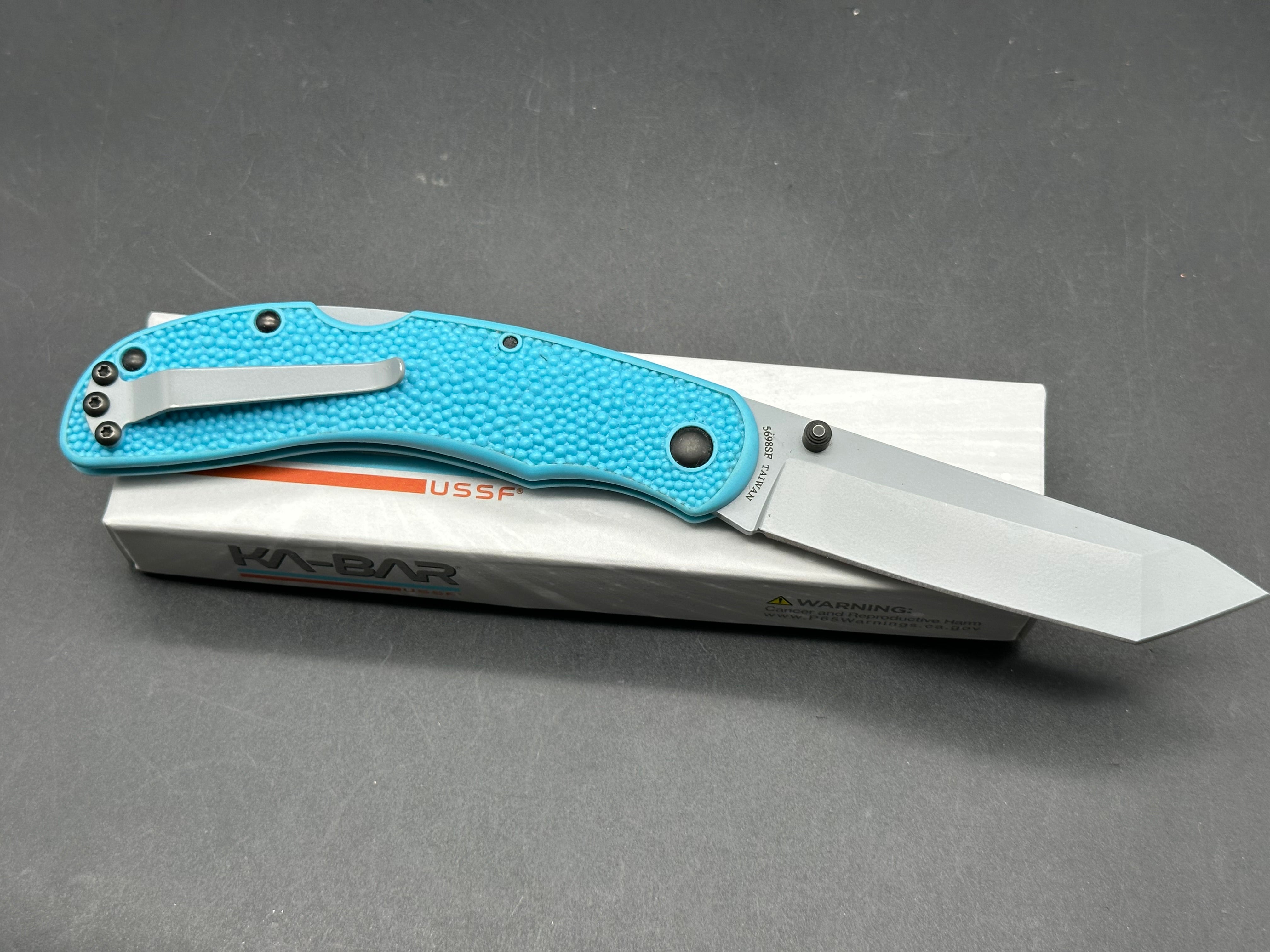 Ka-Bar USSF Space Force Corser Folder Tanto Knife Blue GFN (3.5" Gray)
