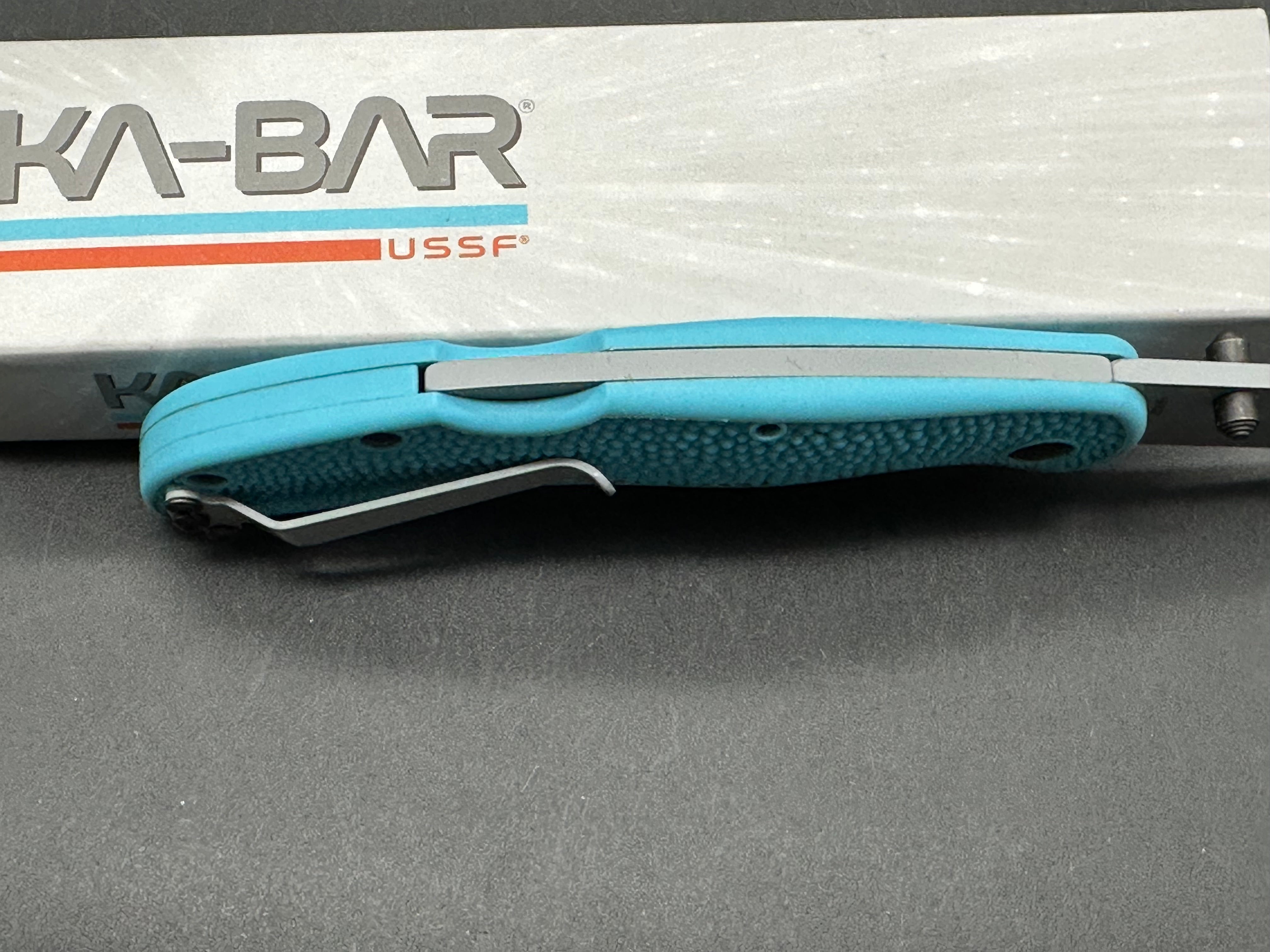 Ka-Bar USSF Space Force Corser Folder Tanto Knife Blue GFN (3.5" Gray)