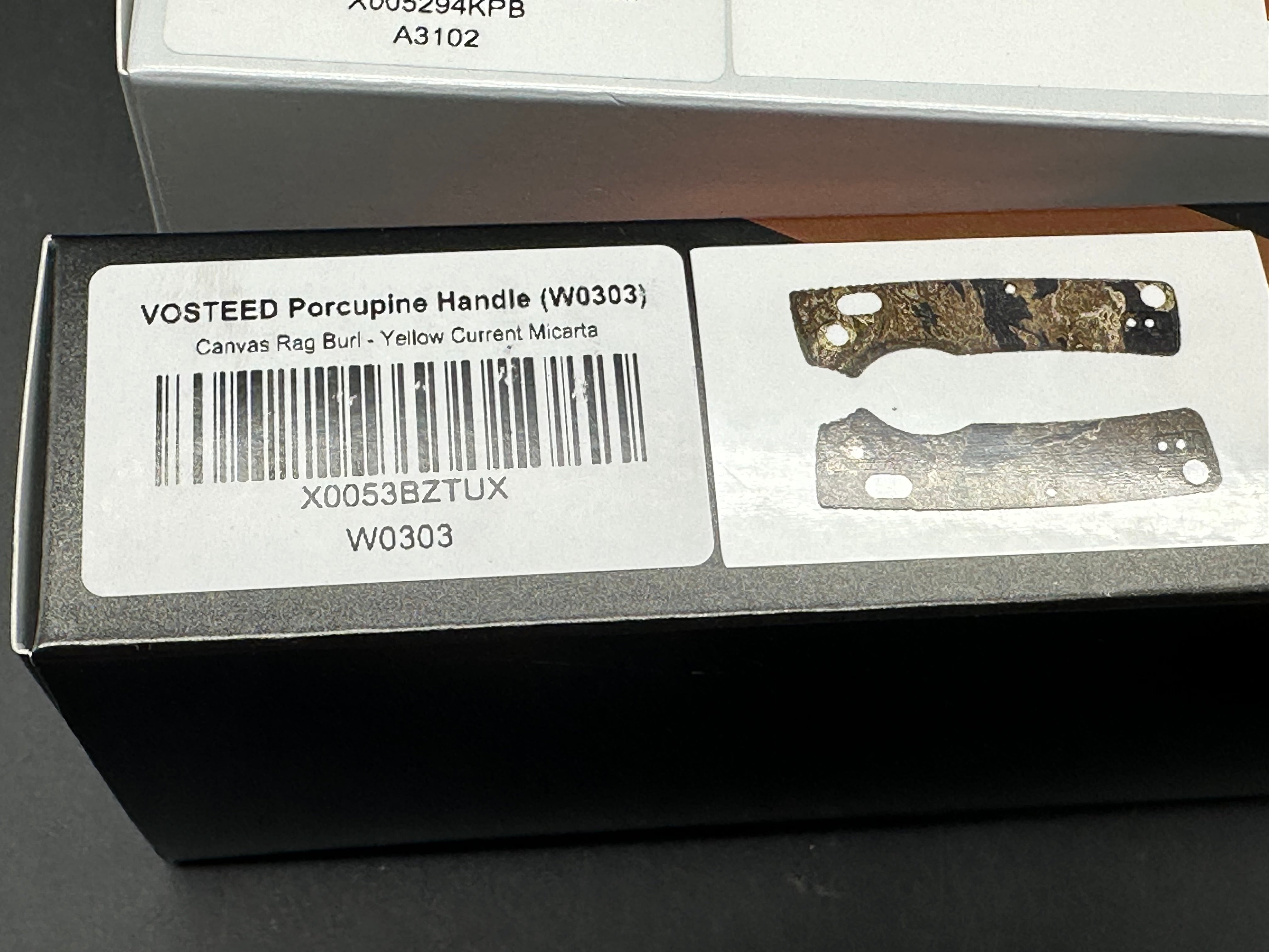 VOSTEED PORCUPINE MODSWAP BLUE G10 HANDLE 154CM CLIP POINT plus extra scales