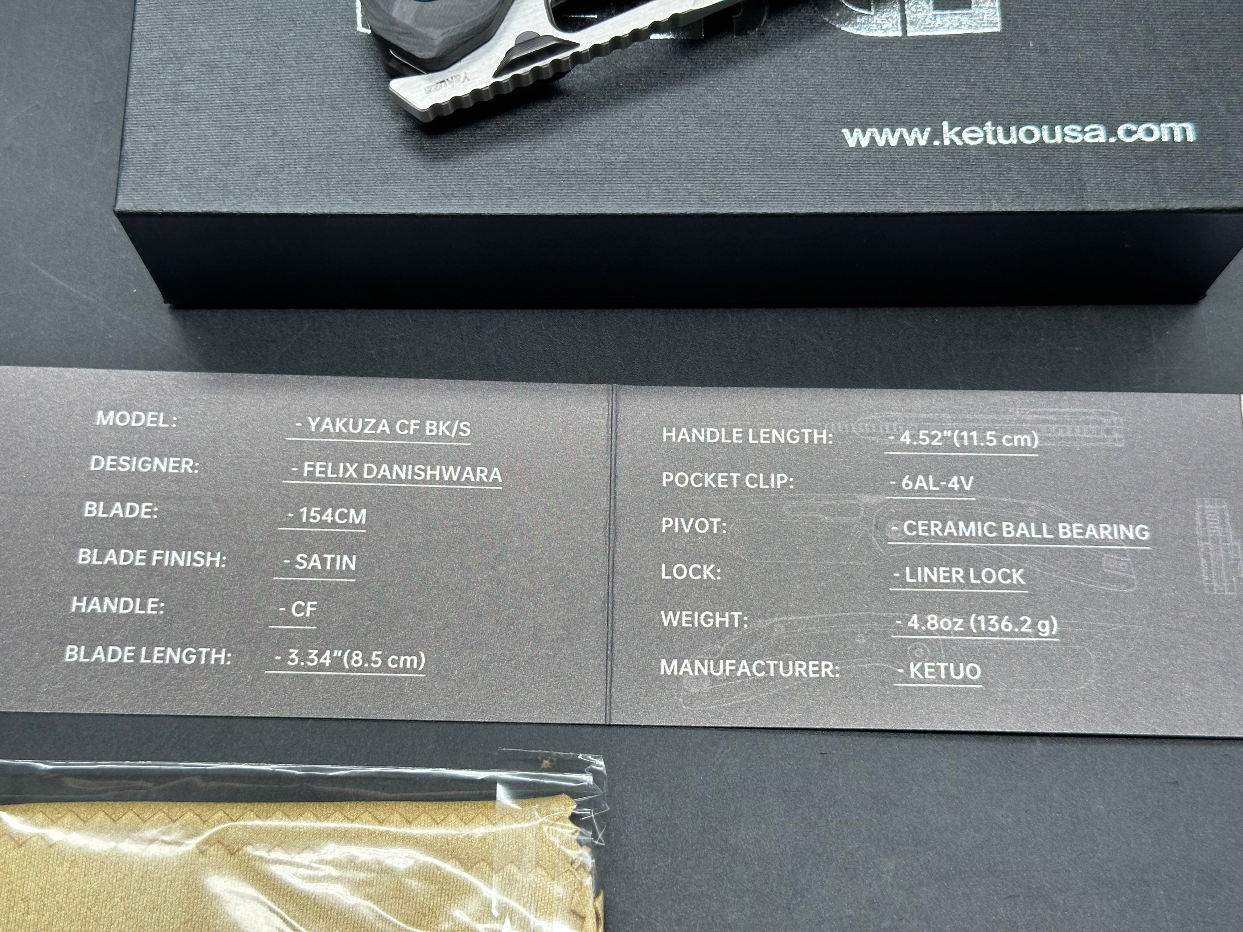 Ketuo Yakuza CF scales / 154CM blade