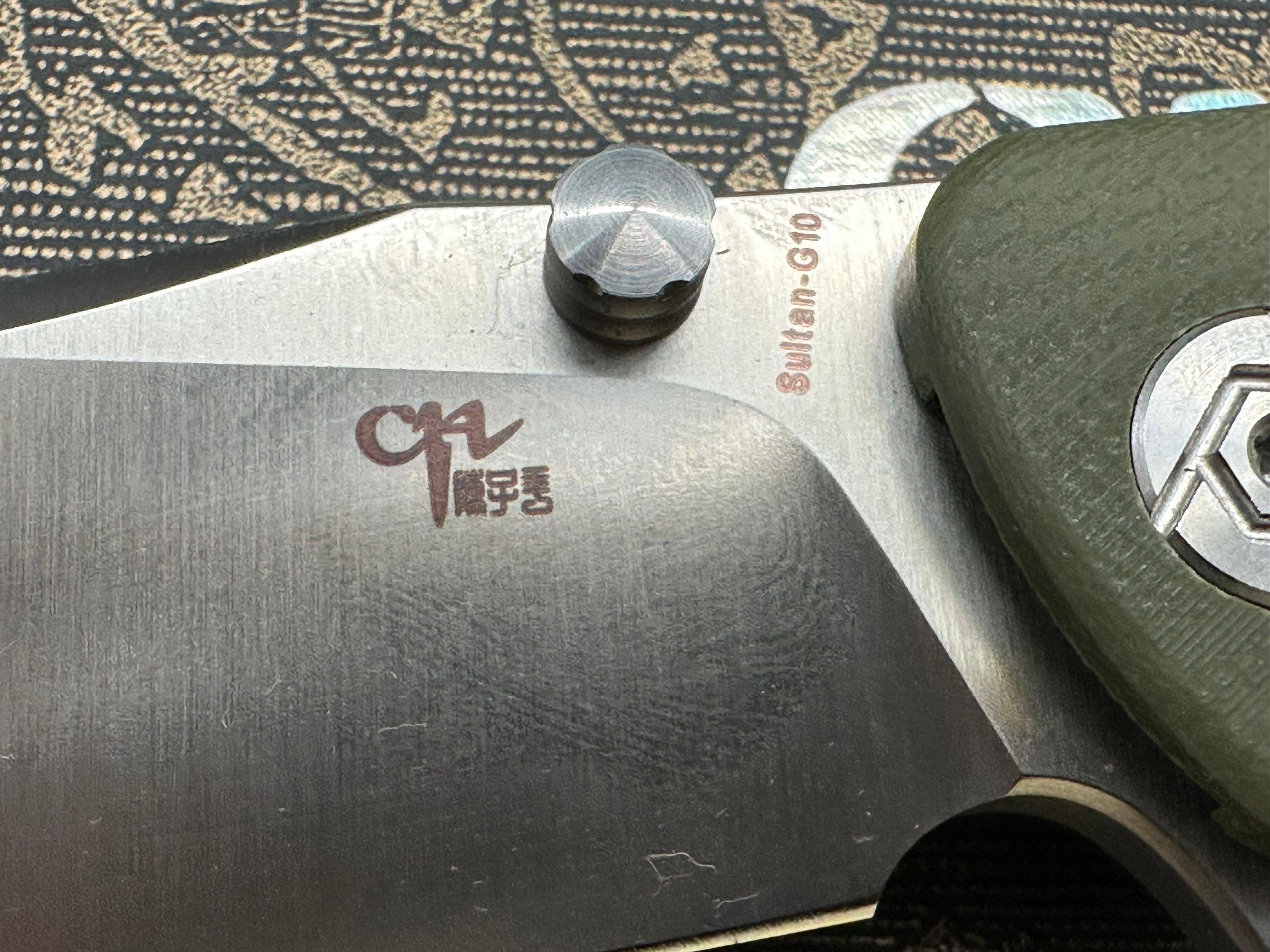 CH KNIVES SULTAN FOLDING KNIFE ARMY GREEN G10 HANDLE D2 PLAIN EDGE