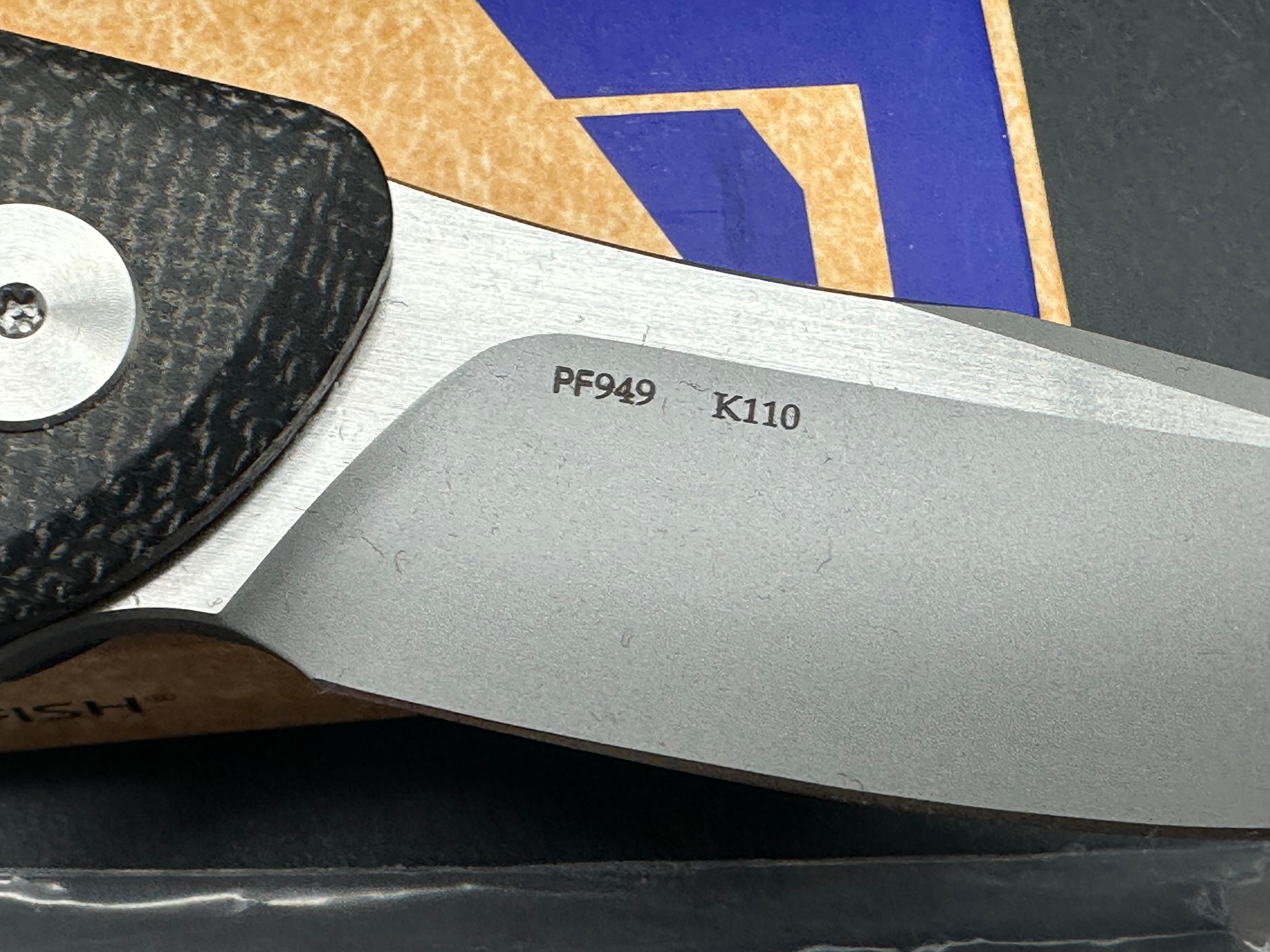 PETRIFIED FISH WARRIOR BLACK G10 HANDLE K110 PLAIN EDGE PF949