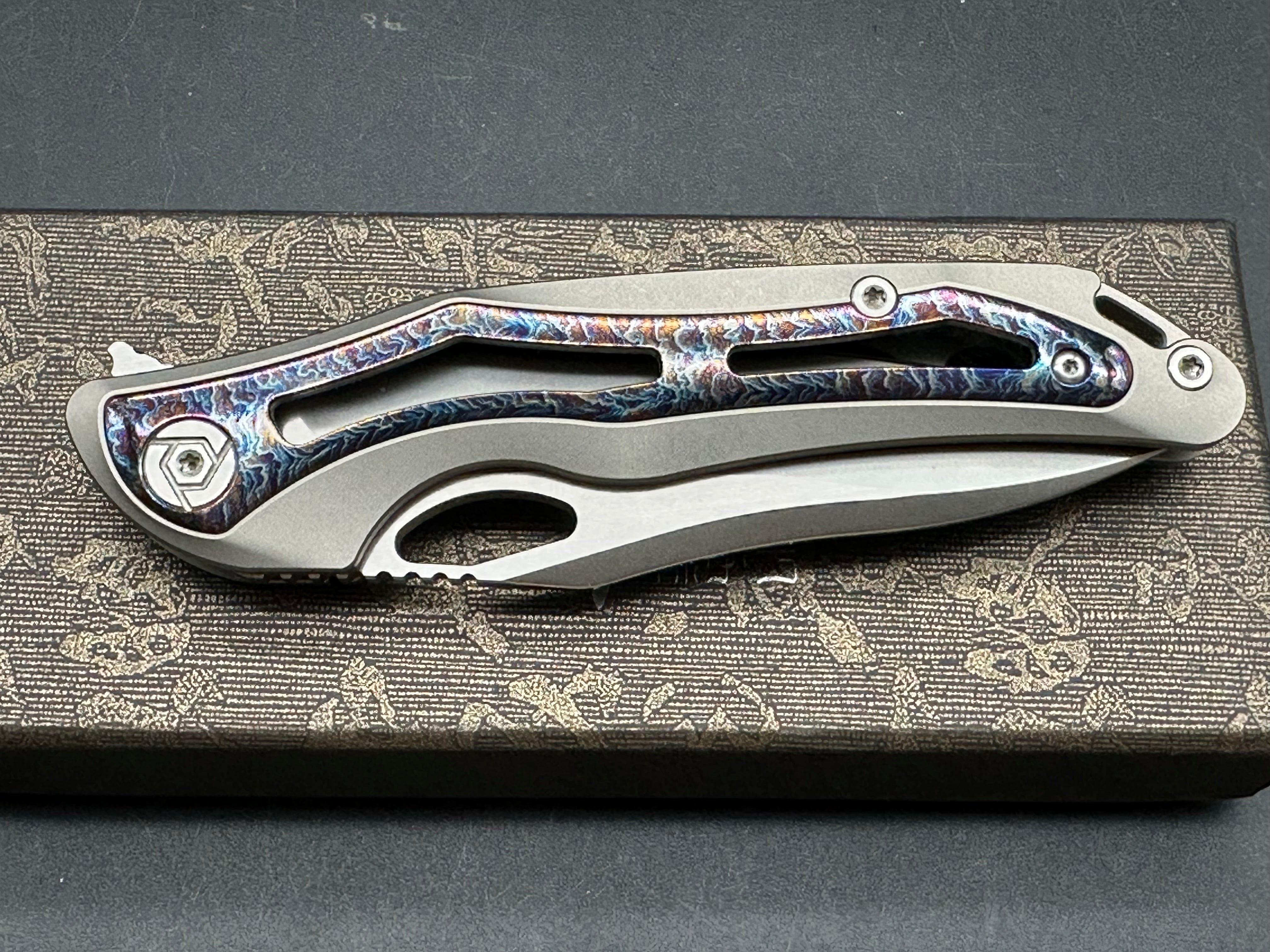 CH KNIVES SPEAR POCKET KNIFE TIMASCUS TITANIUM HANDLE S35VN BLADE