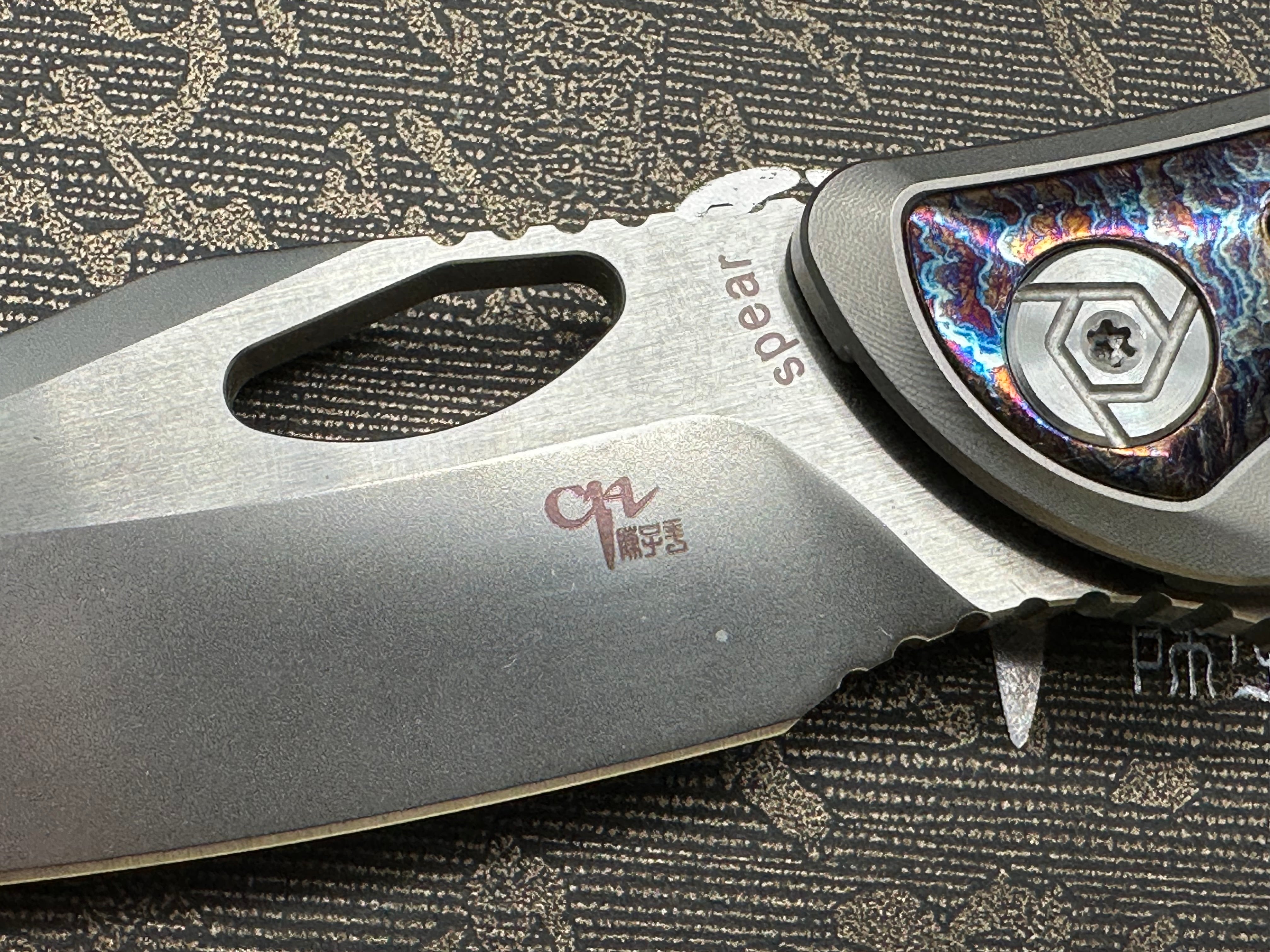 CH KNIVES SPEAR POCKET KNIFE TIMASCUS TITANIUM HANDLE S35VN BLADE