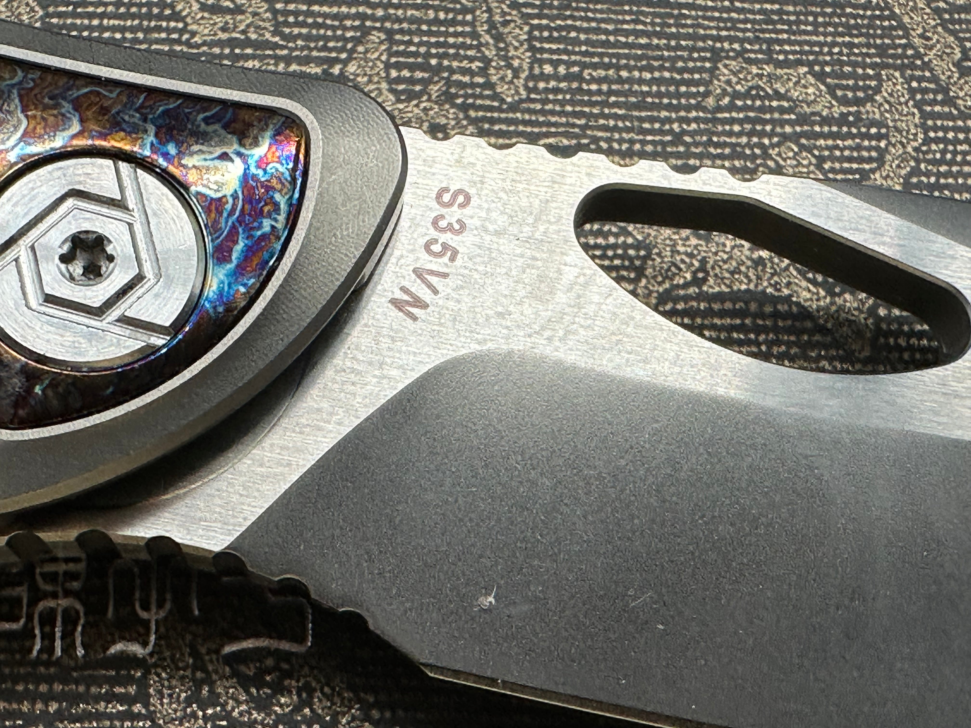 CH KNIVES SPEAR POCKET KNIFE TIMASCUS TITANIUM HANDLE S35VN BLADE