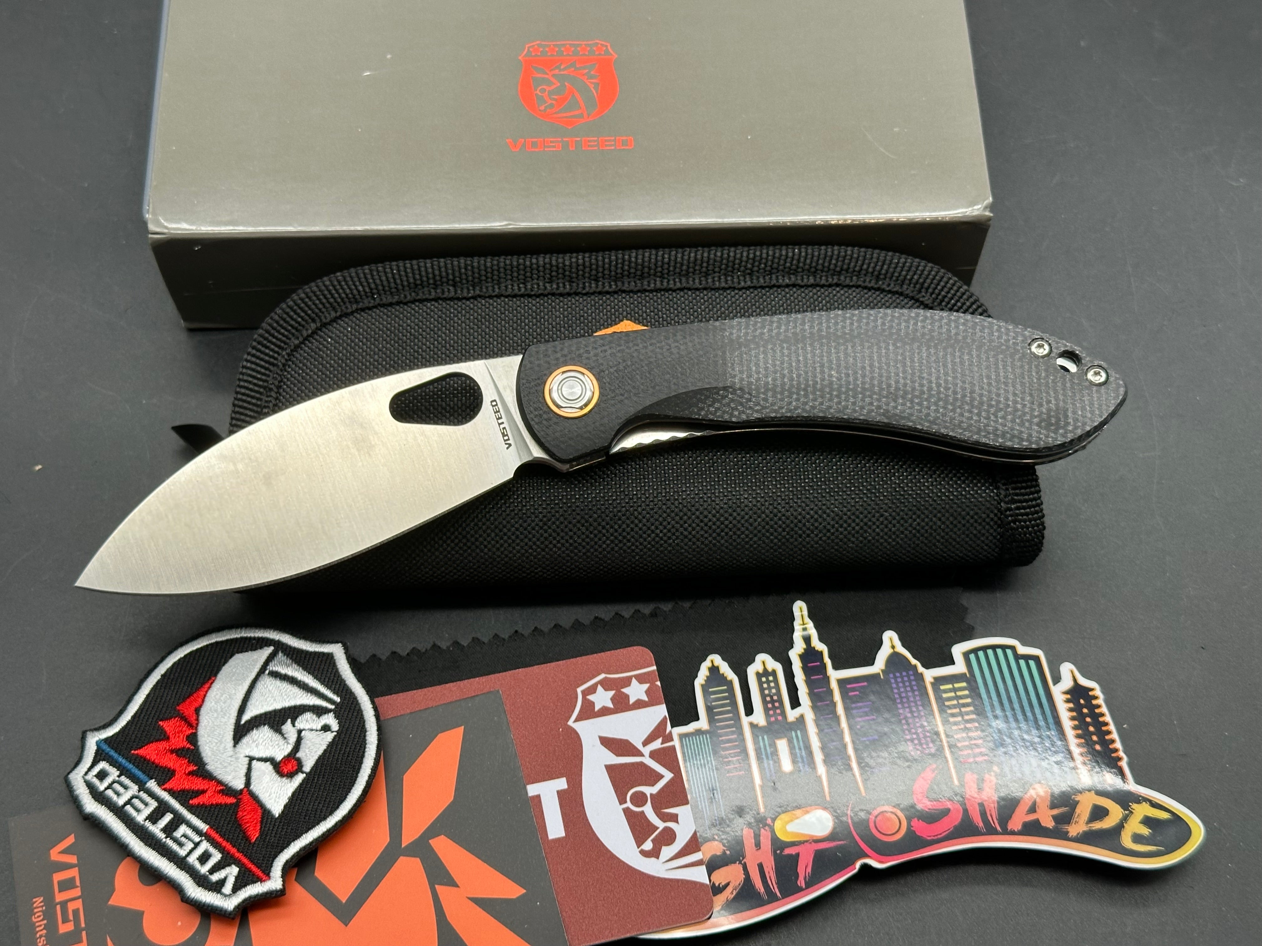 Vosteed Nightshade  Shilin Cutter  Liner Lock Knife 3.26" 154CM Blade Micarta Handle