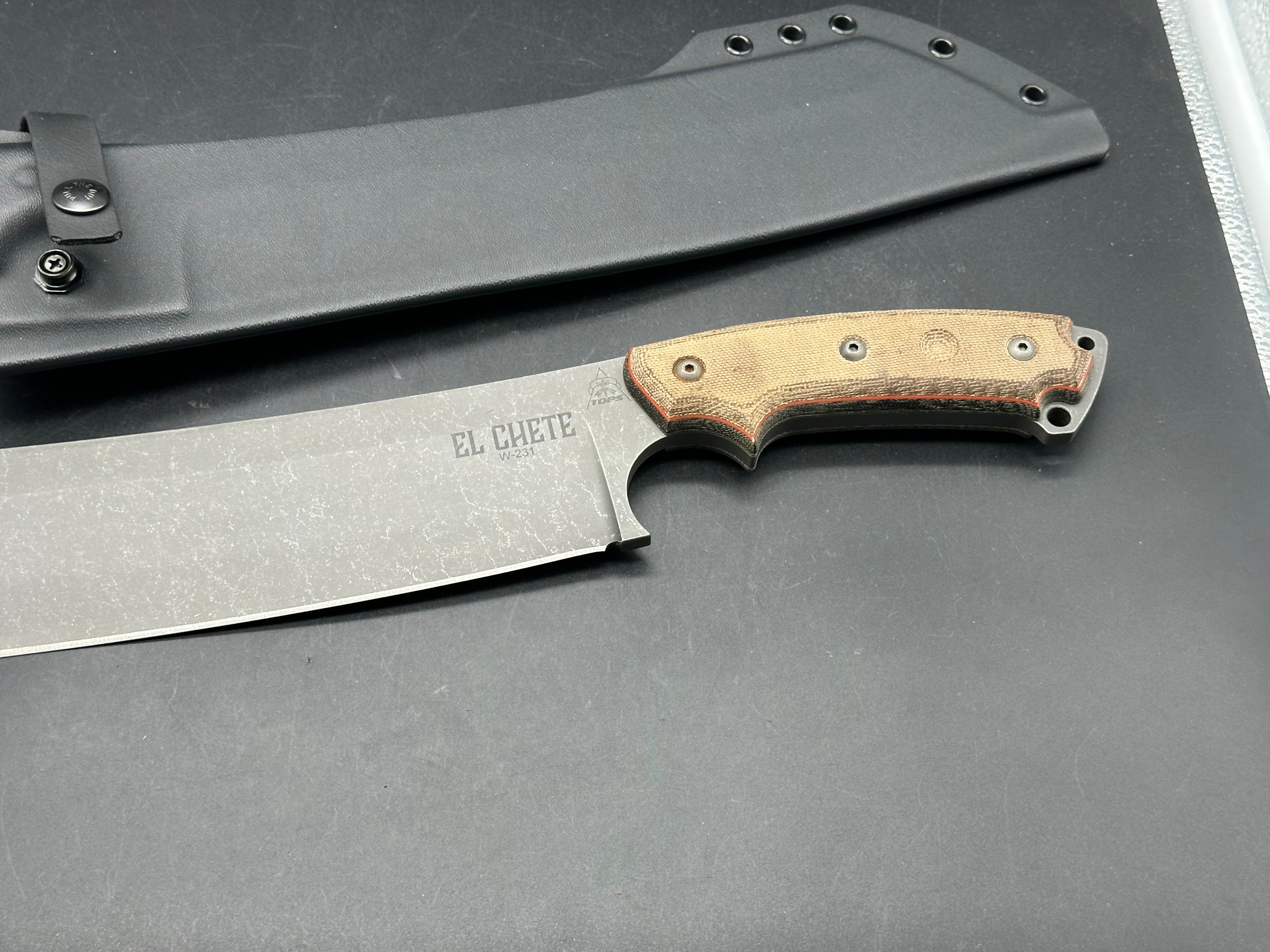 Tops El Chete micarta handle 1095 blade