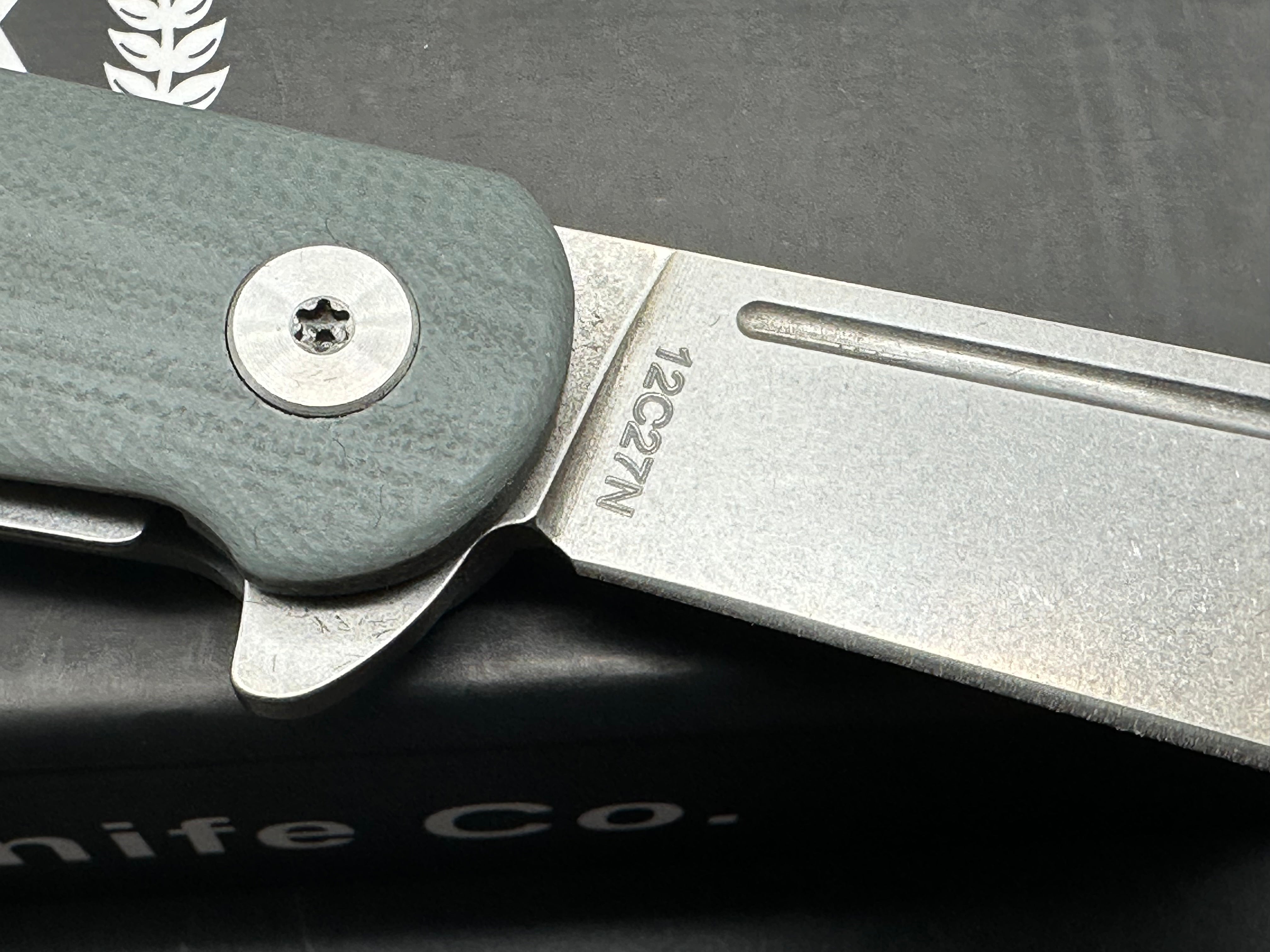 Asher knives Flashback G10 scales w/12C27 blade