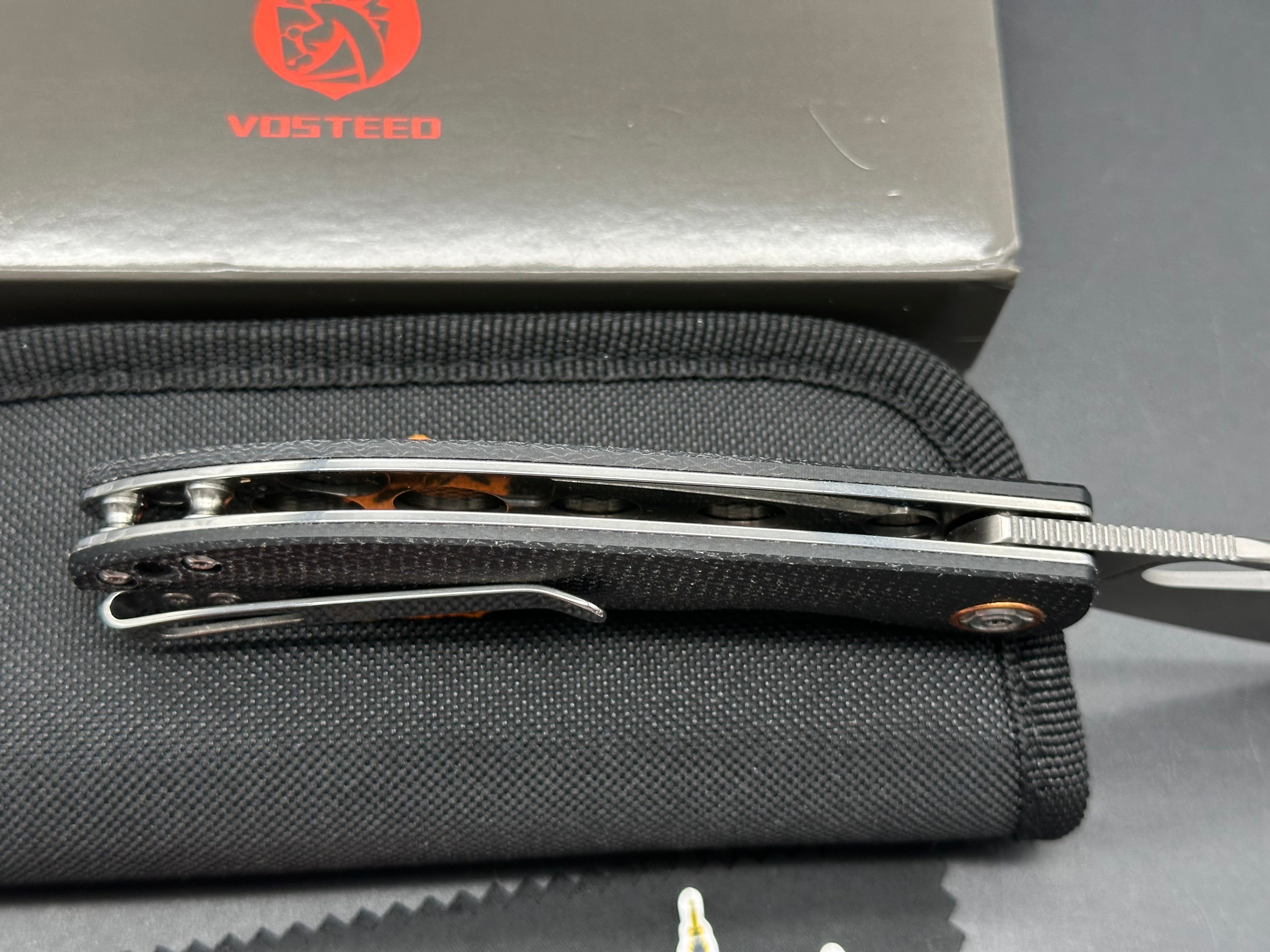 Vosteed Nightshade  Shilin Cutter  Liner Lock Knife 3.26" 154CM Blade Micarta Handle