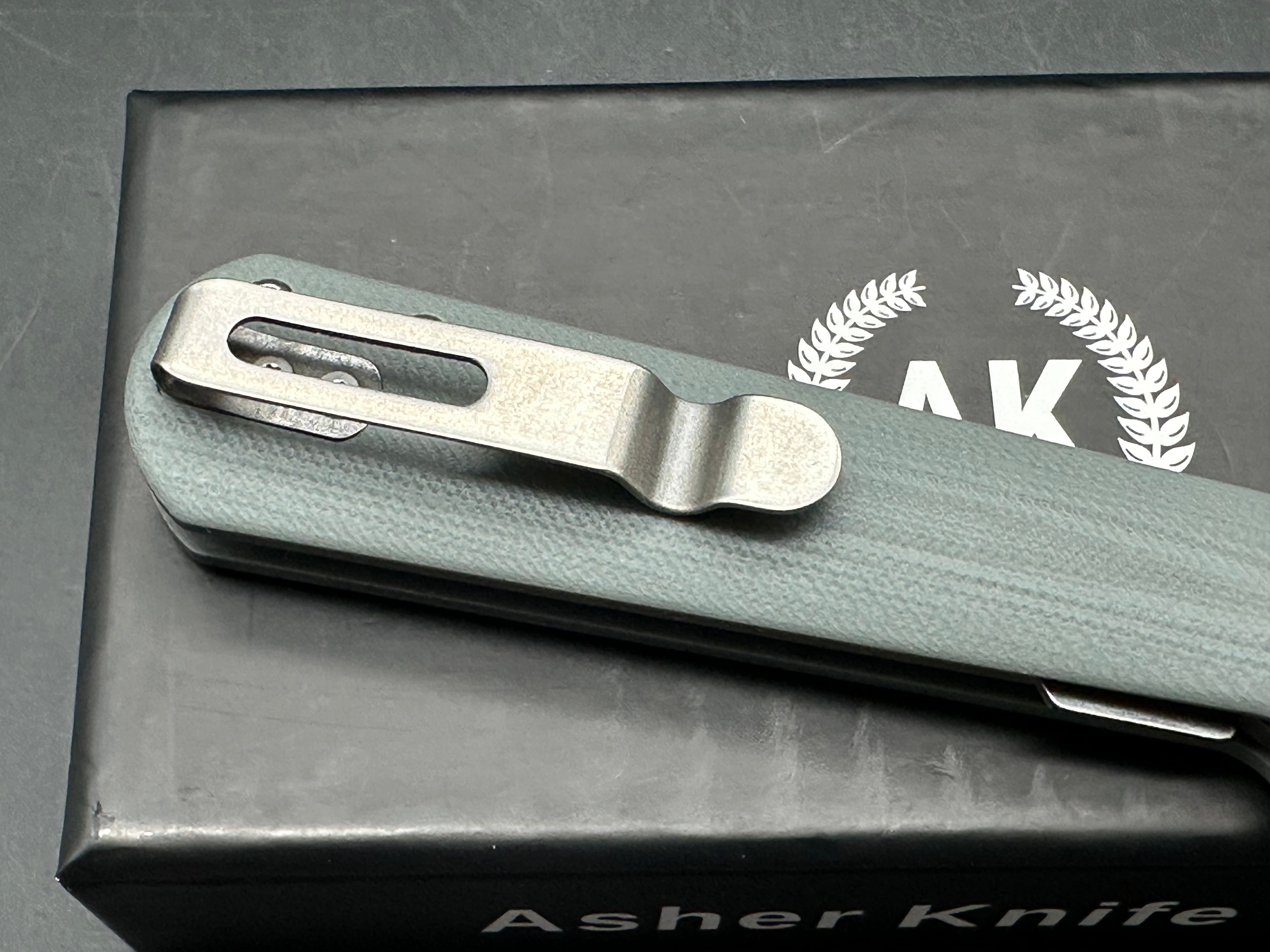 Asher knives Flashback G10 scales w/12C27 blade