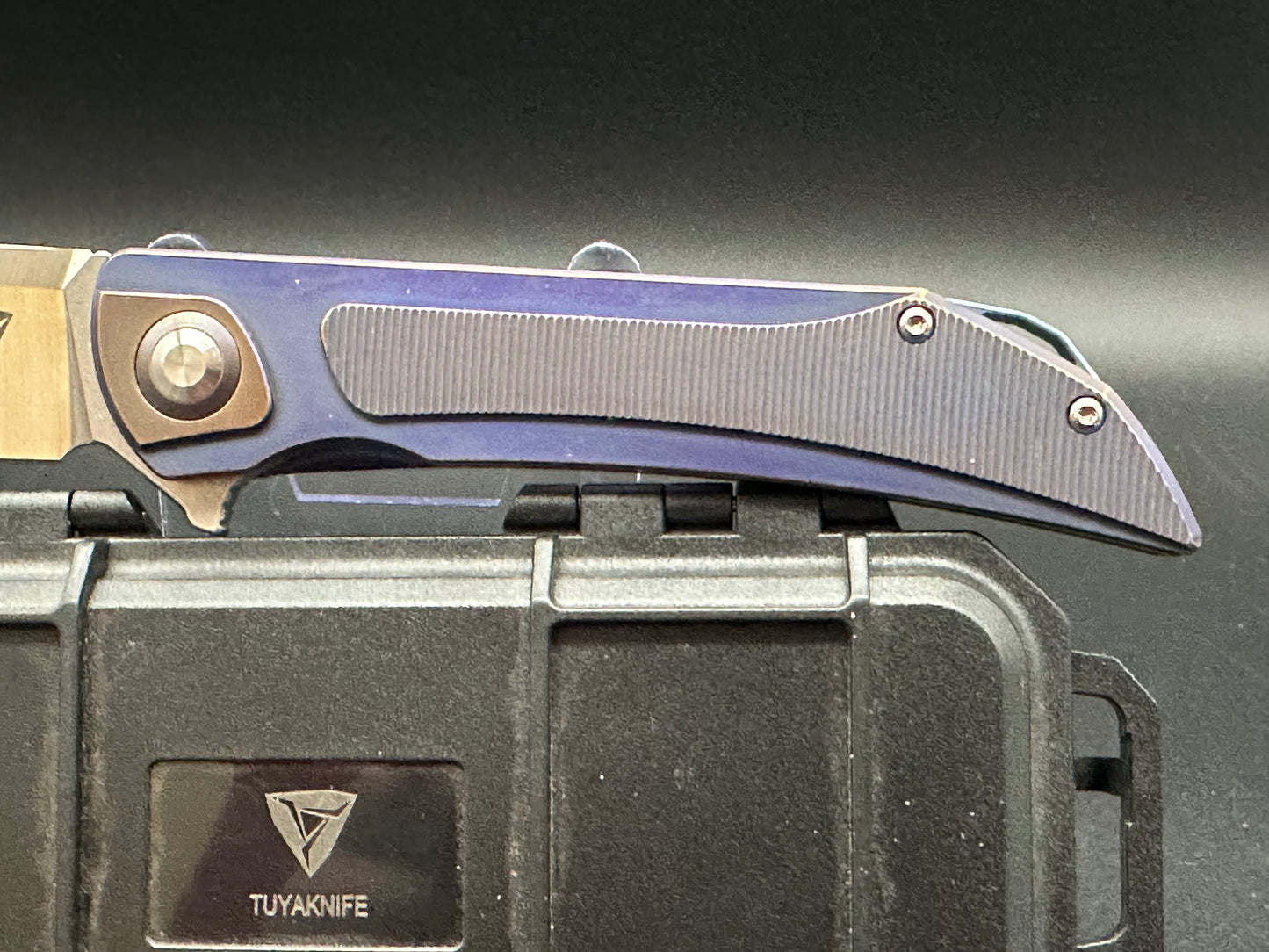 Tuya Thorax Blue titanium frame w/S35VN blade